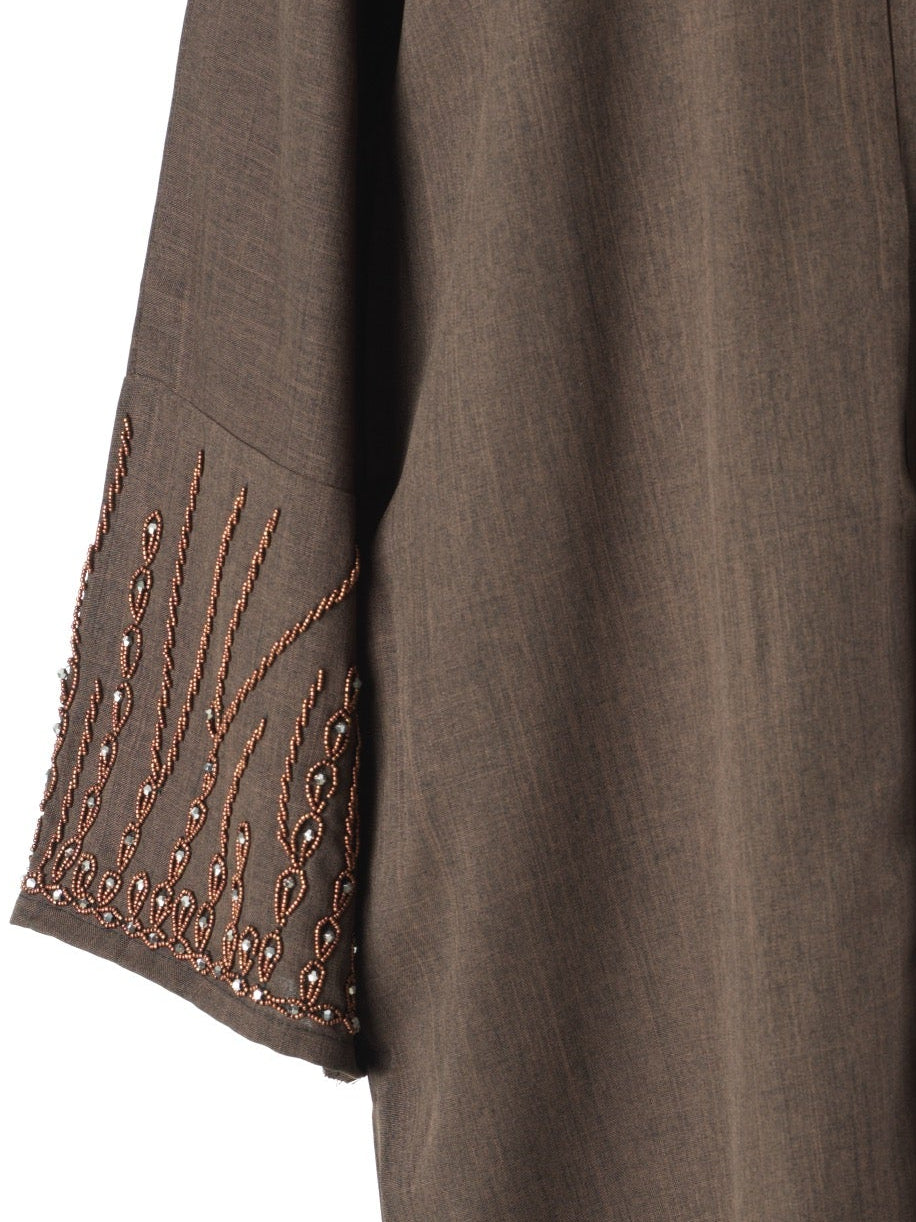 Elegant brown Sleeve Abaya Maxi Dress with Matching Scarf — modest abaya | Kabayare Fashion