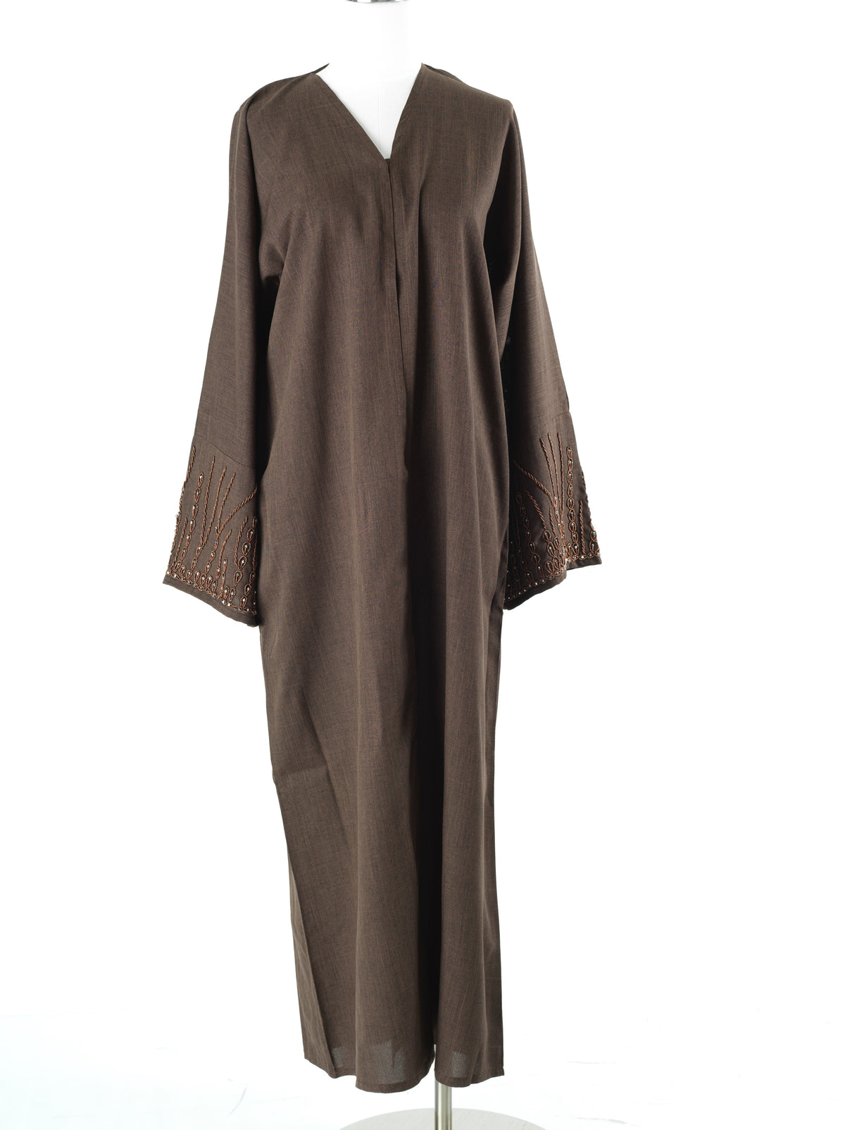Elegant brown Sleeve Abaya Maxi Dress with Matching Scarf — modest abaya | Kabayare Fashion