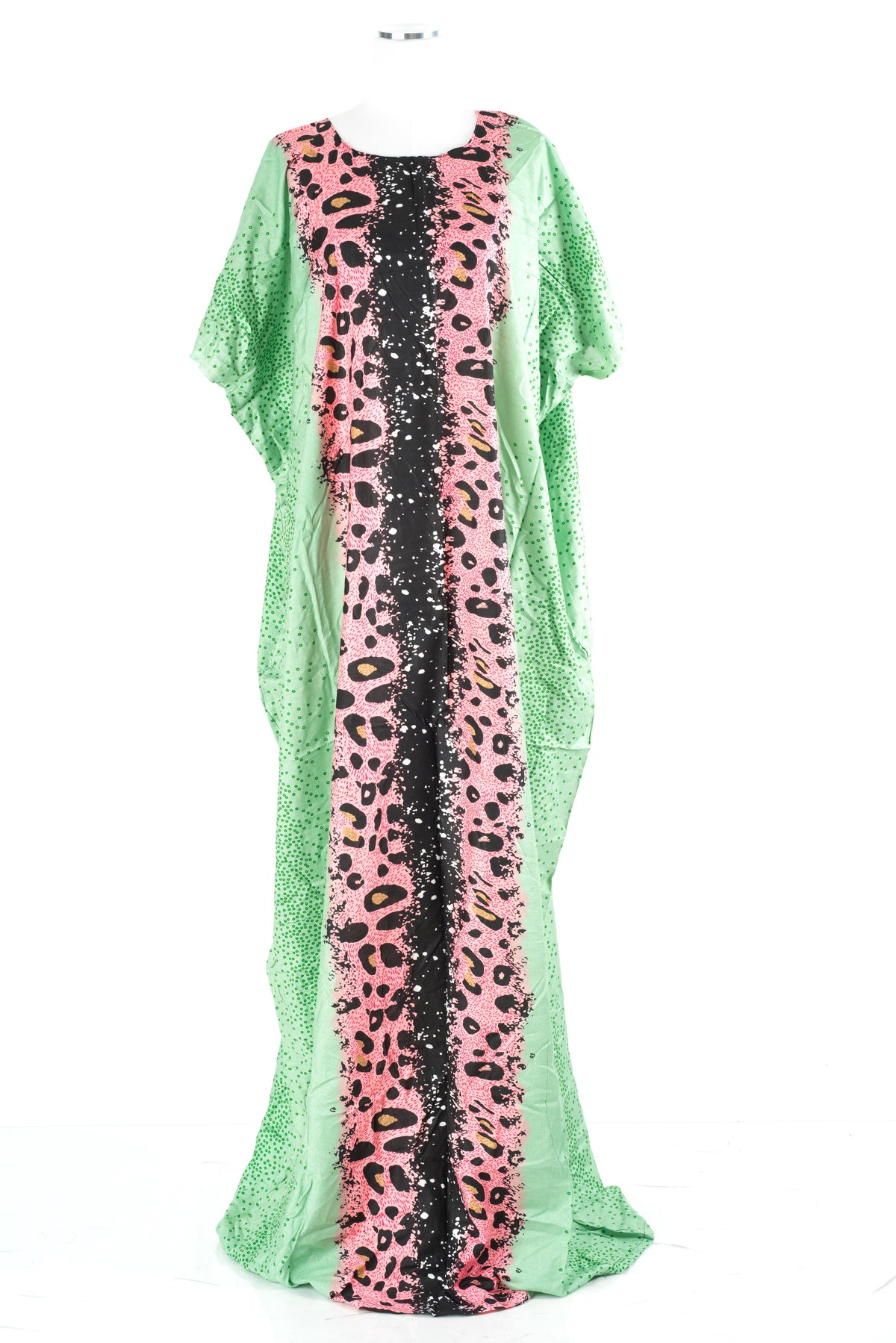 Green/pinkish Leopard splash Bati Dress
