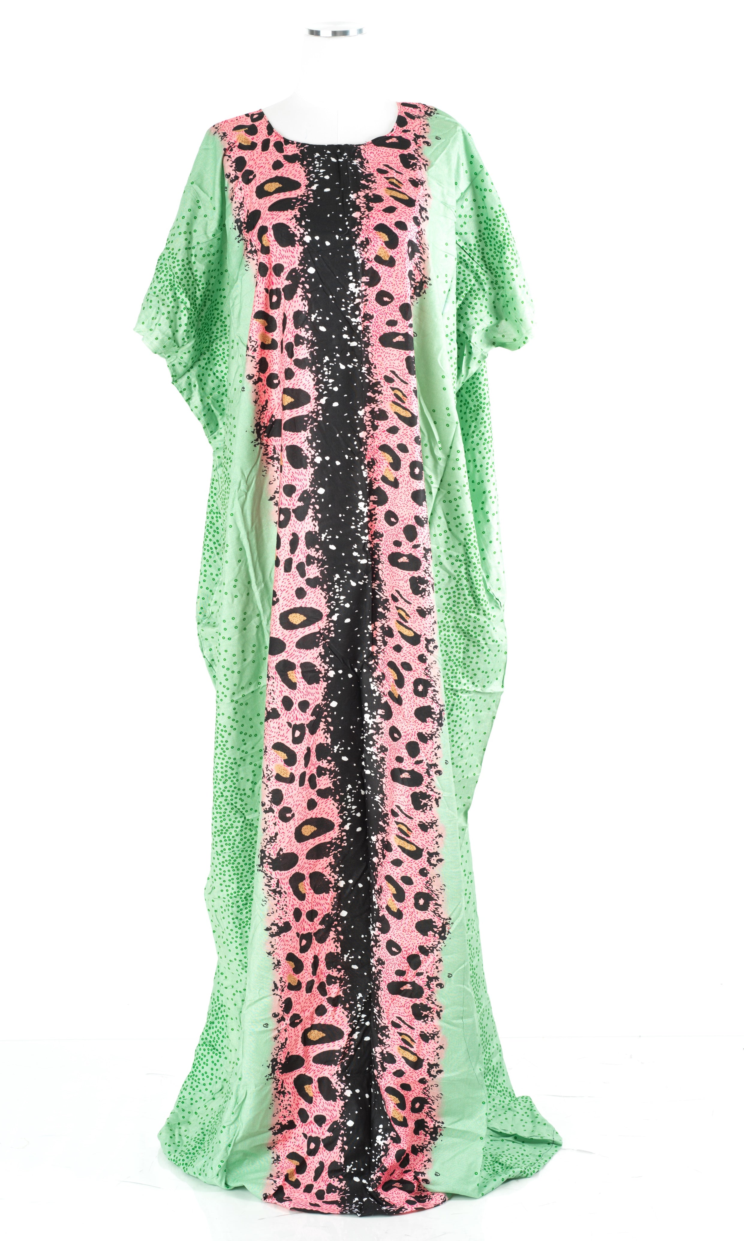 Green/pinkish Leopard splash Bati Dress