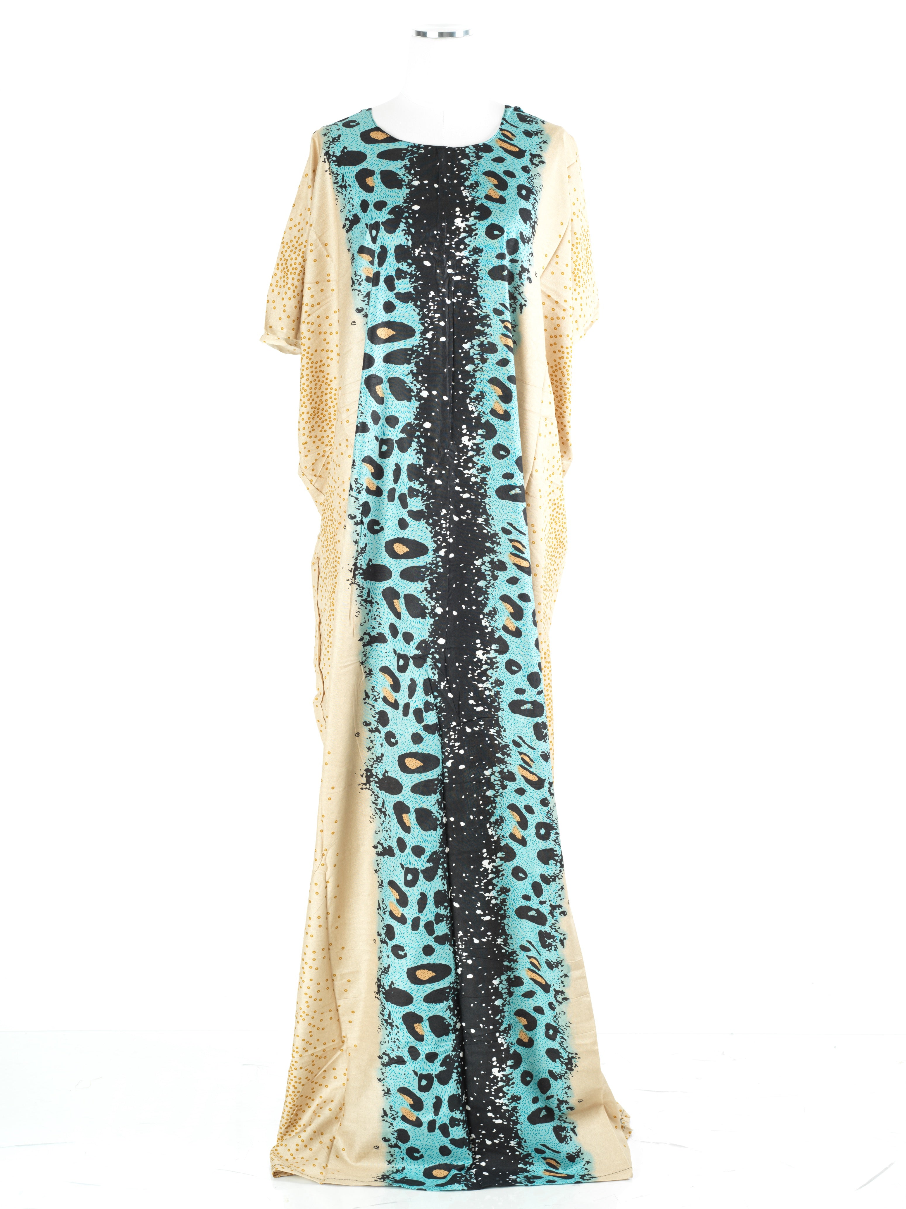 deep teal/Tan Leopard splash Bati Dress