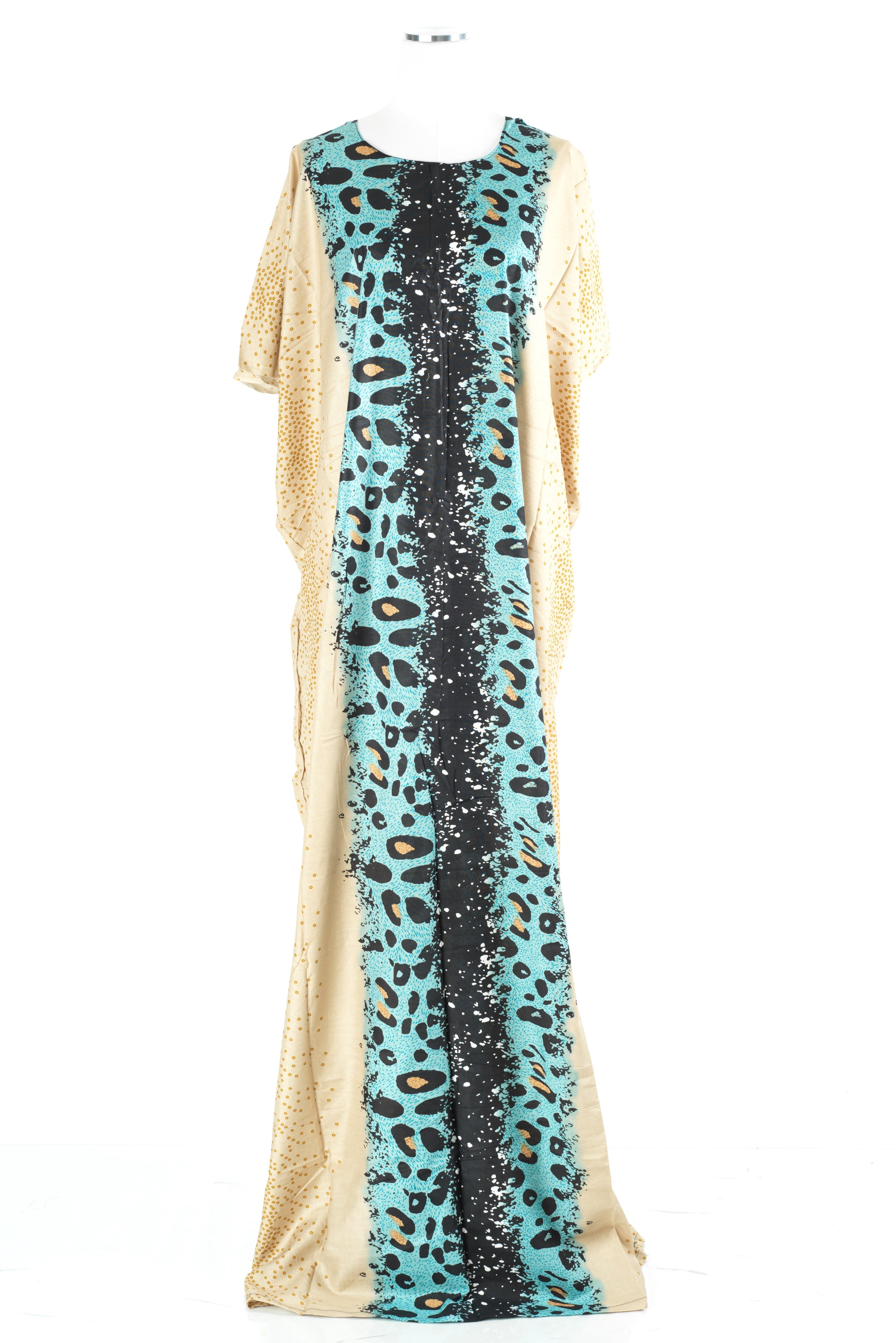 deep teal/Tan Leopard splash Bati Dress