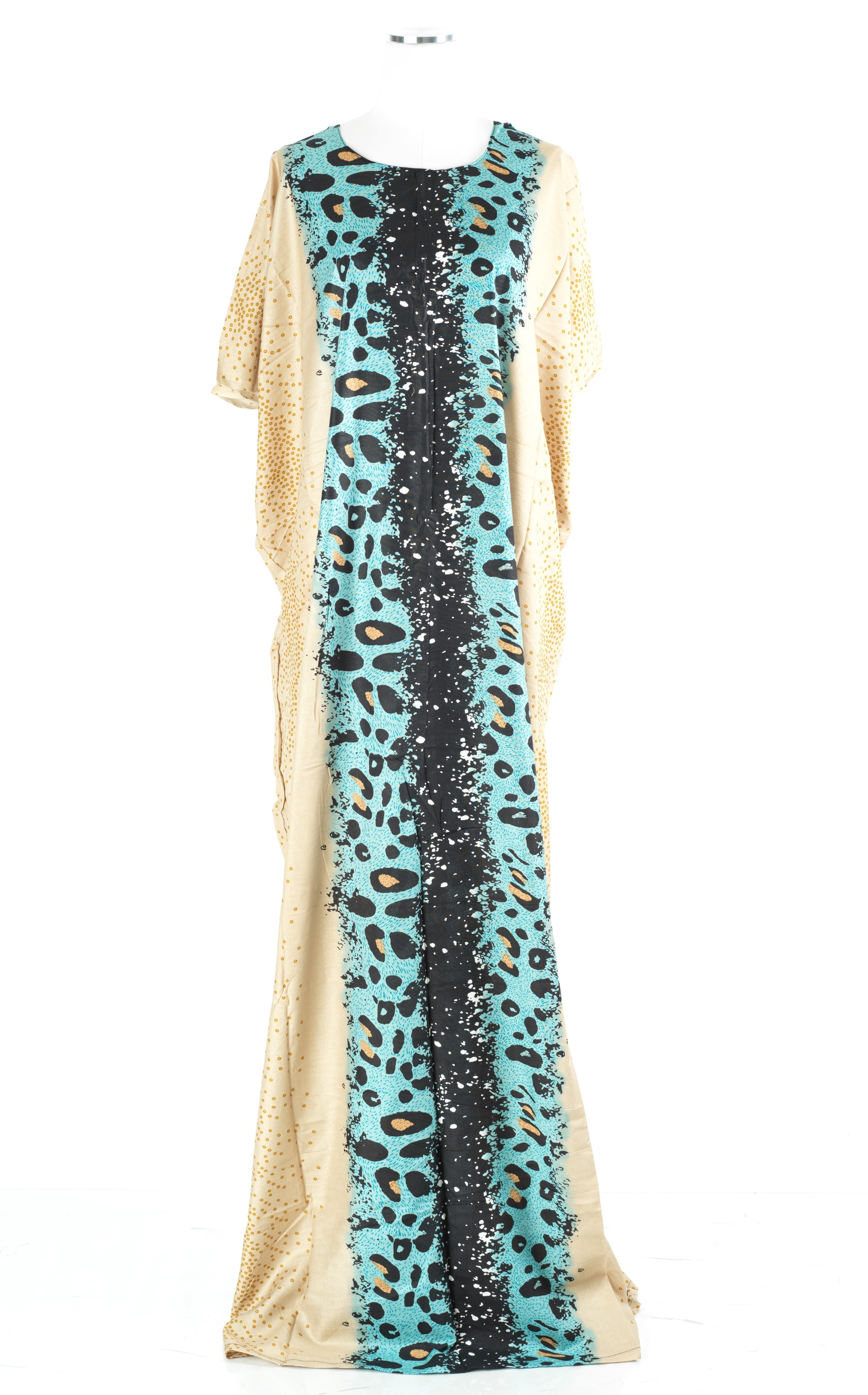 deep teal/Tan Leopard splash Bati Dress