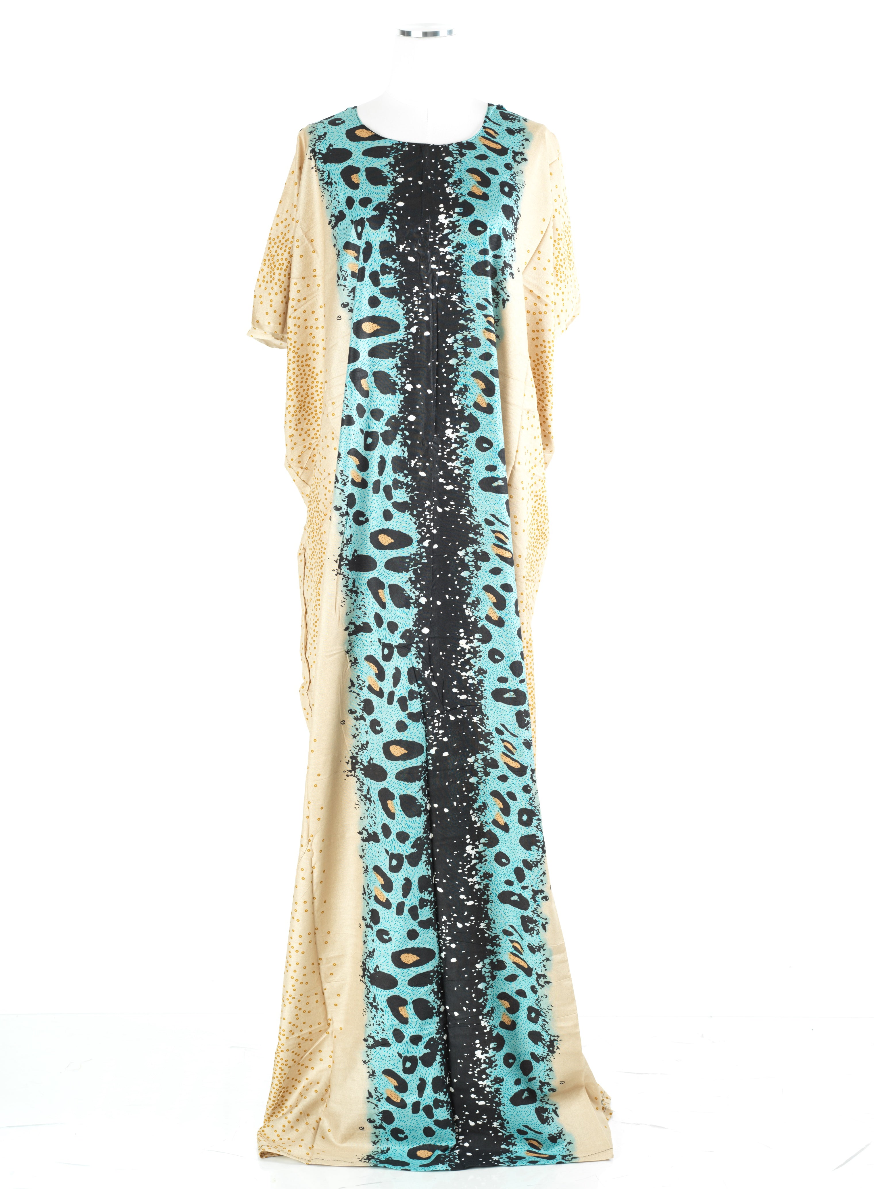 deep teal/Tan Leopard splash Bati Dress