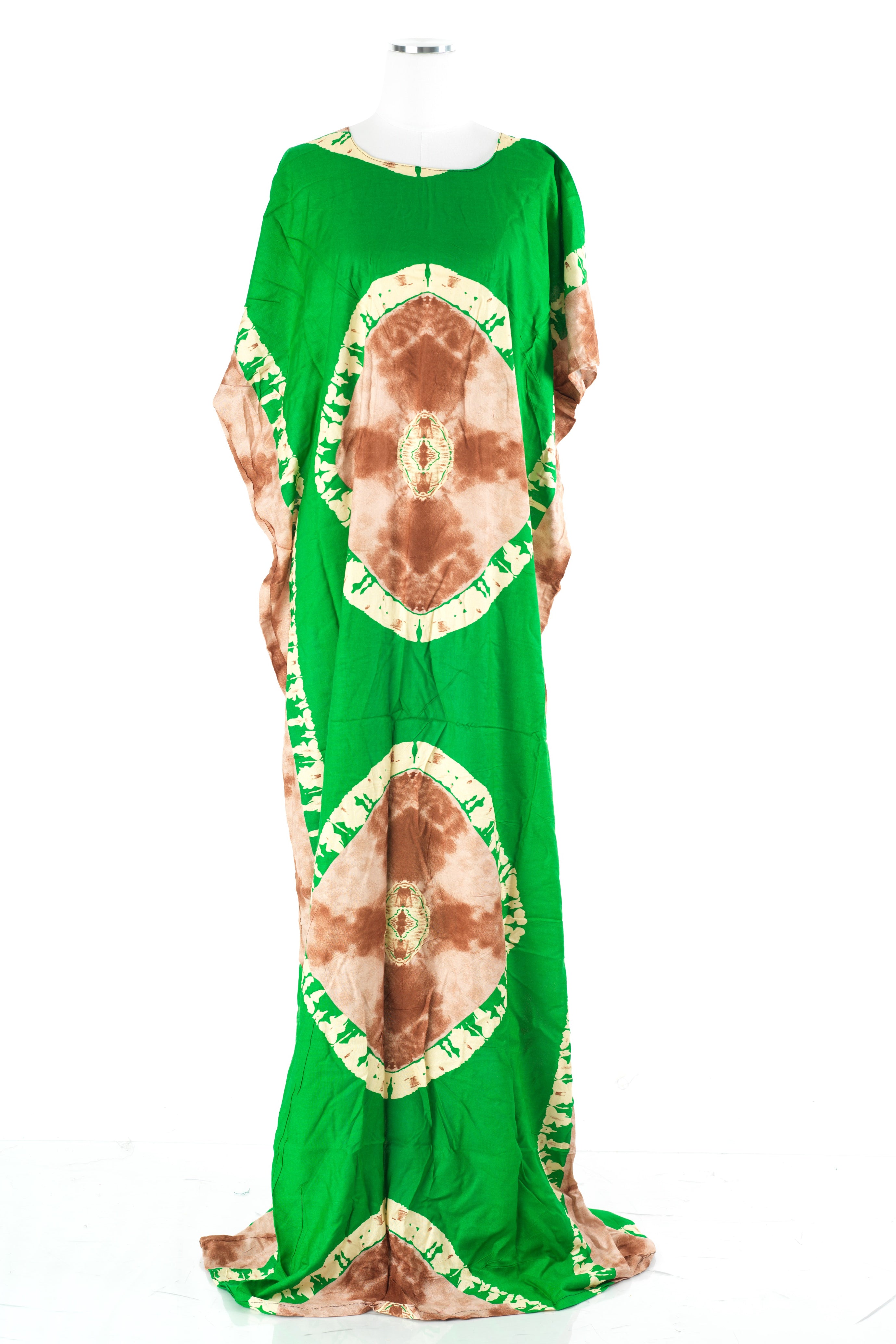 Green/tan African Queen Bati Dress