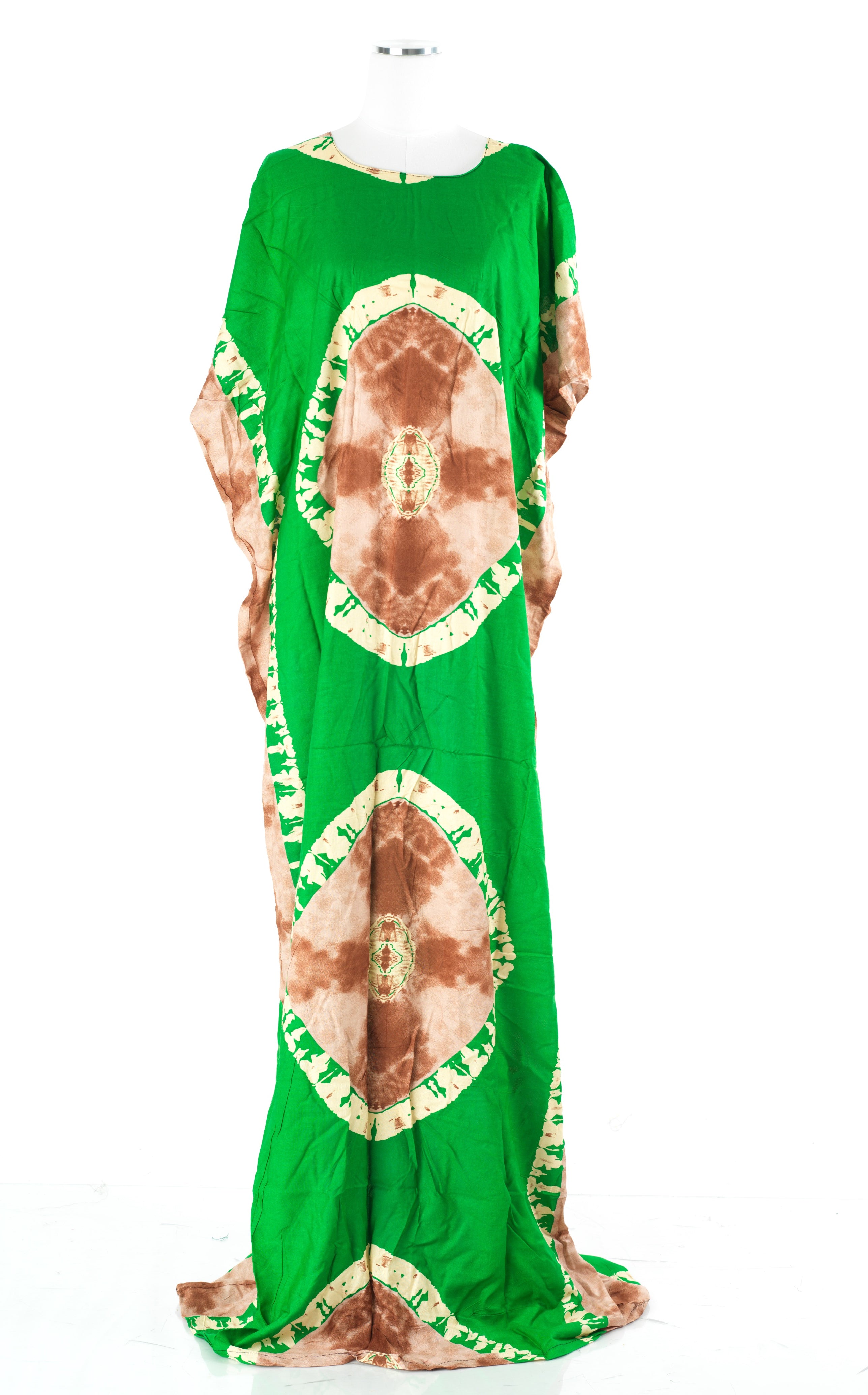 Green/tan African Queen Bati Dress