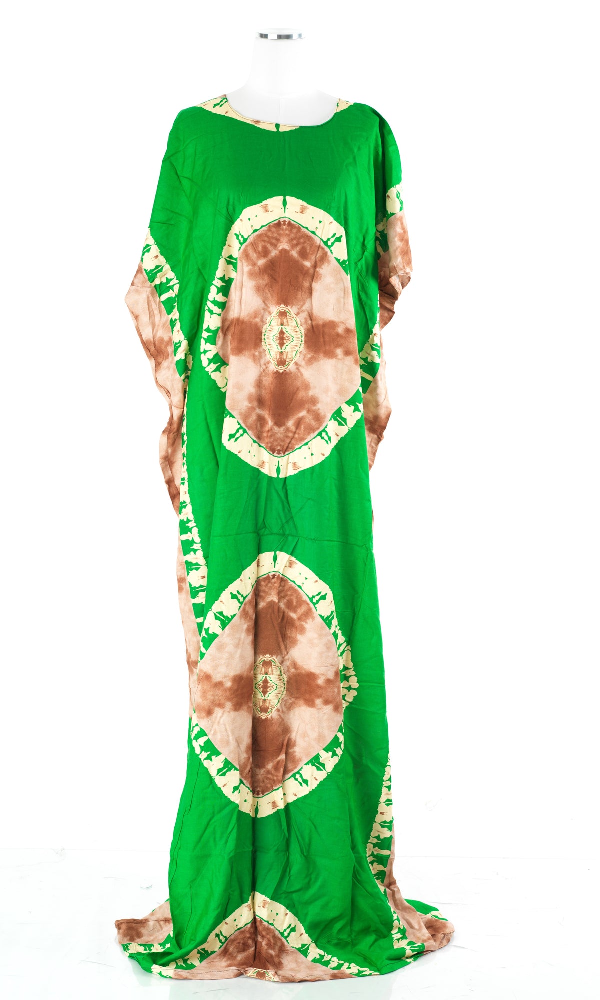 Green/tan African Queen Bati Dress