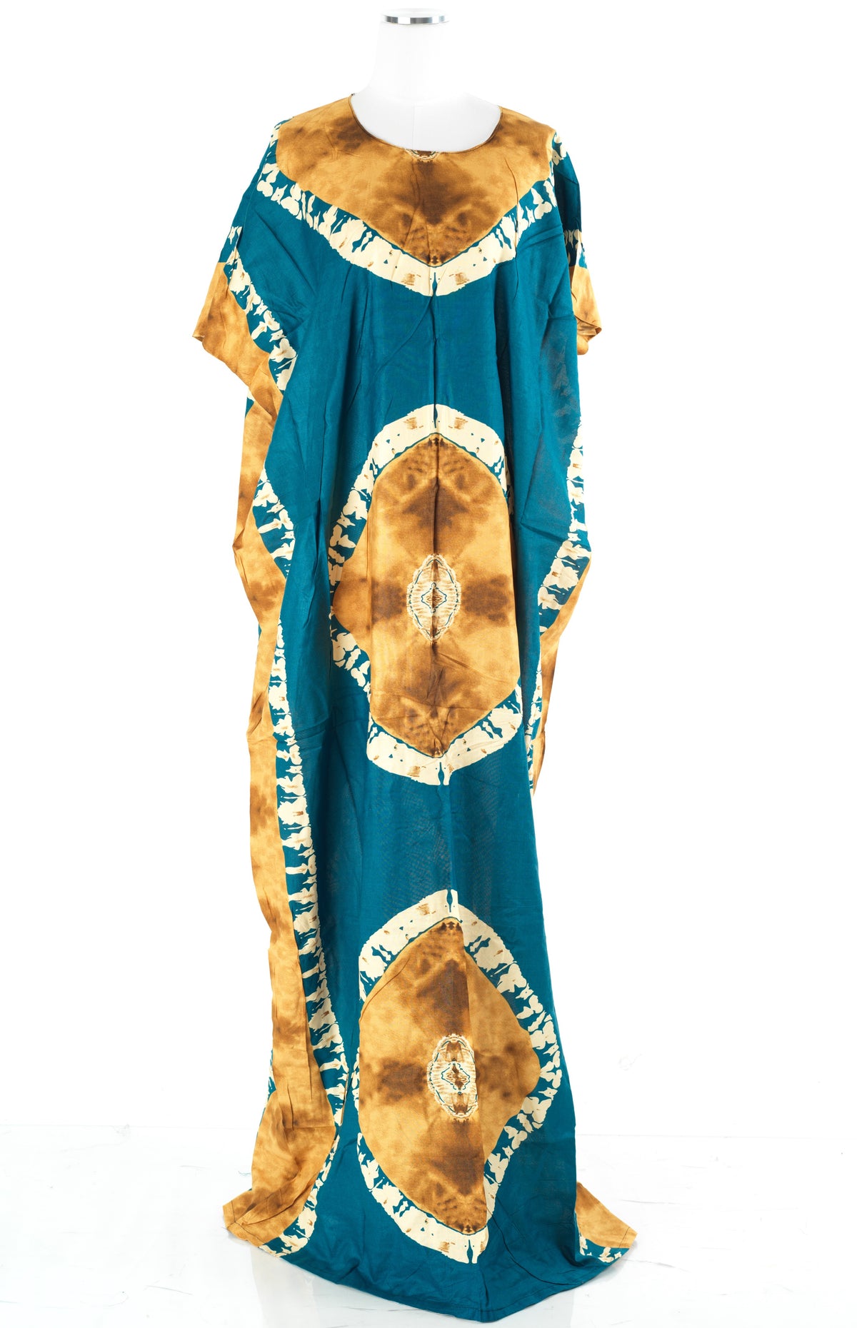 Teal /Tan African Queen Bati Dress