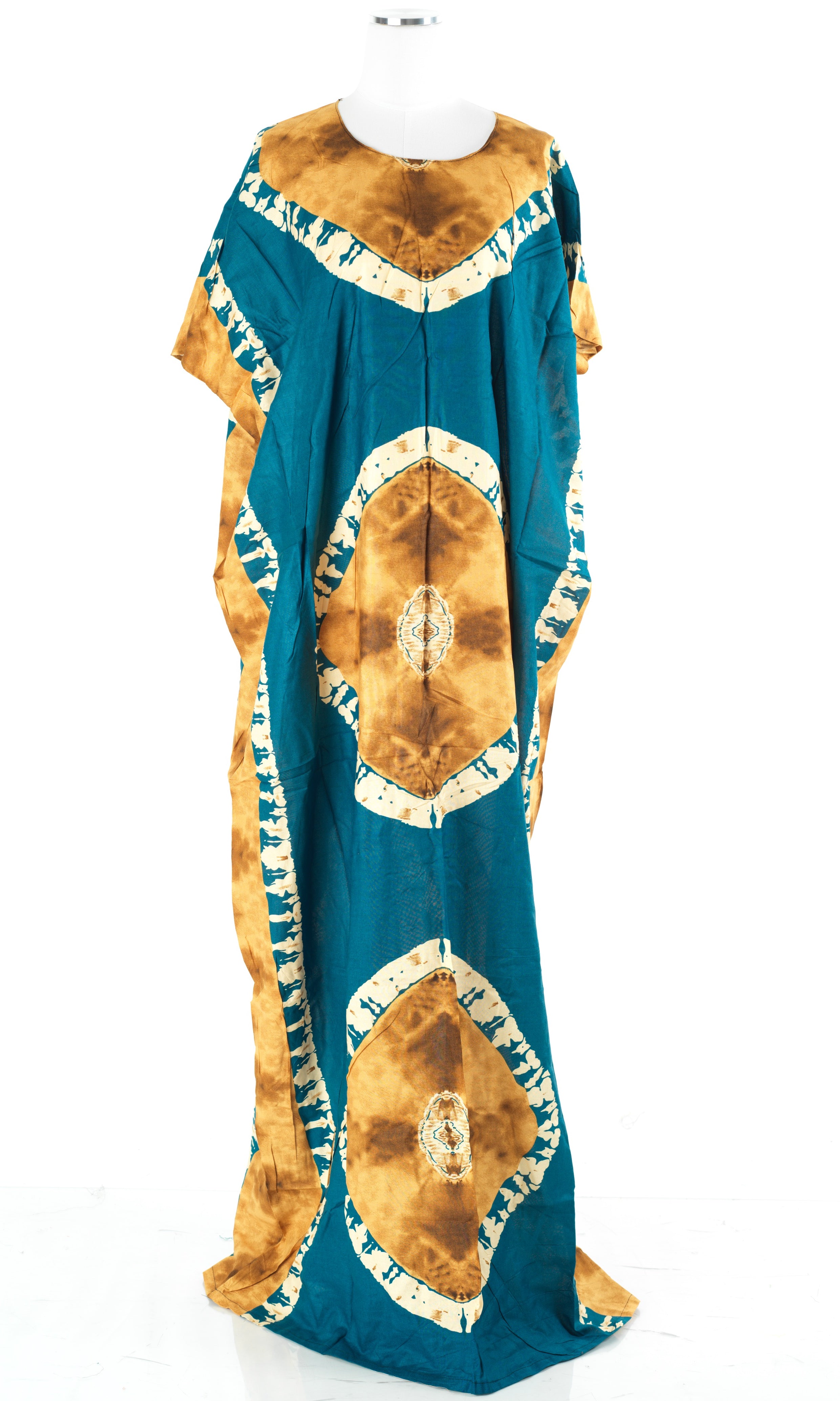 Teal /Tan African Queen Bati Dress