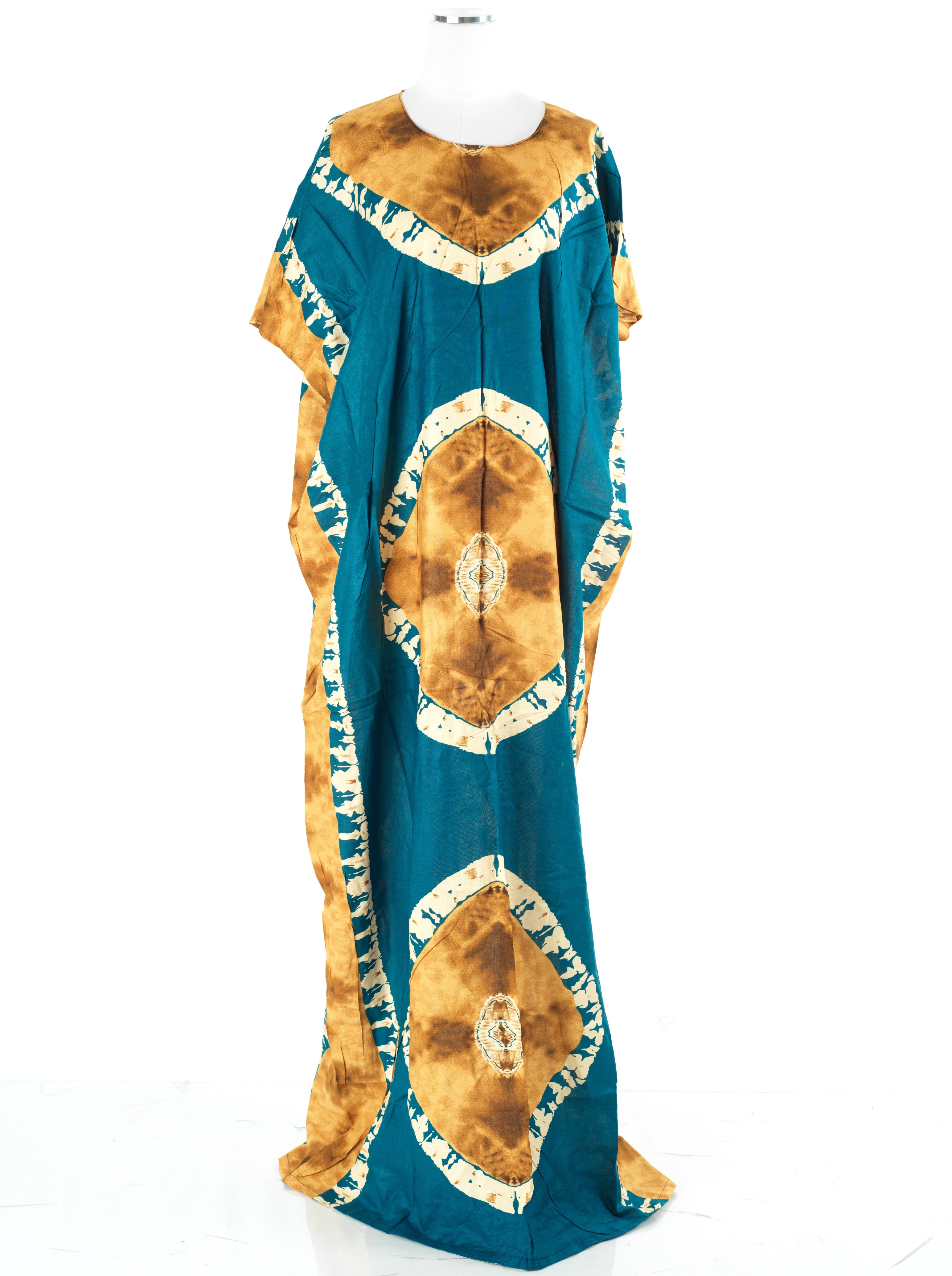 Teal /Tan African Queen Bati Dress