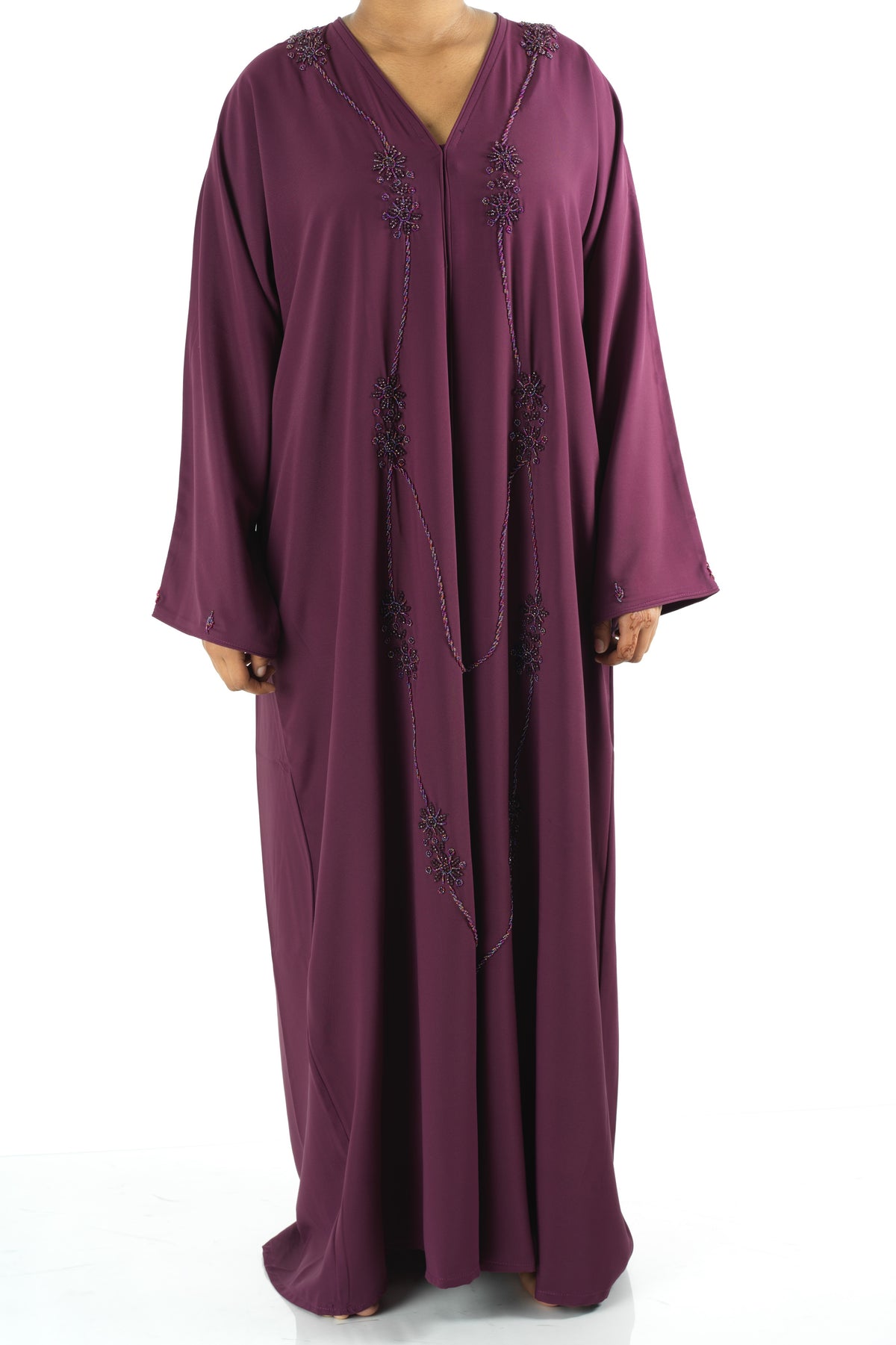 Eggplant anisa Dubai abaya set — modest abaya | Kabayare Fashion
