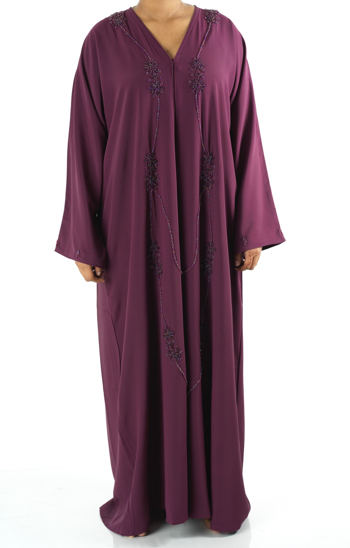 Eggplant anisa Dubai abaya set — modest abaya | Kabayare Fashion