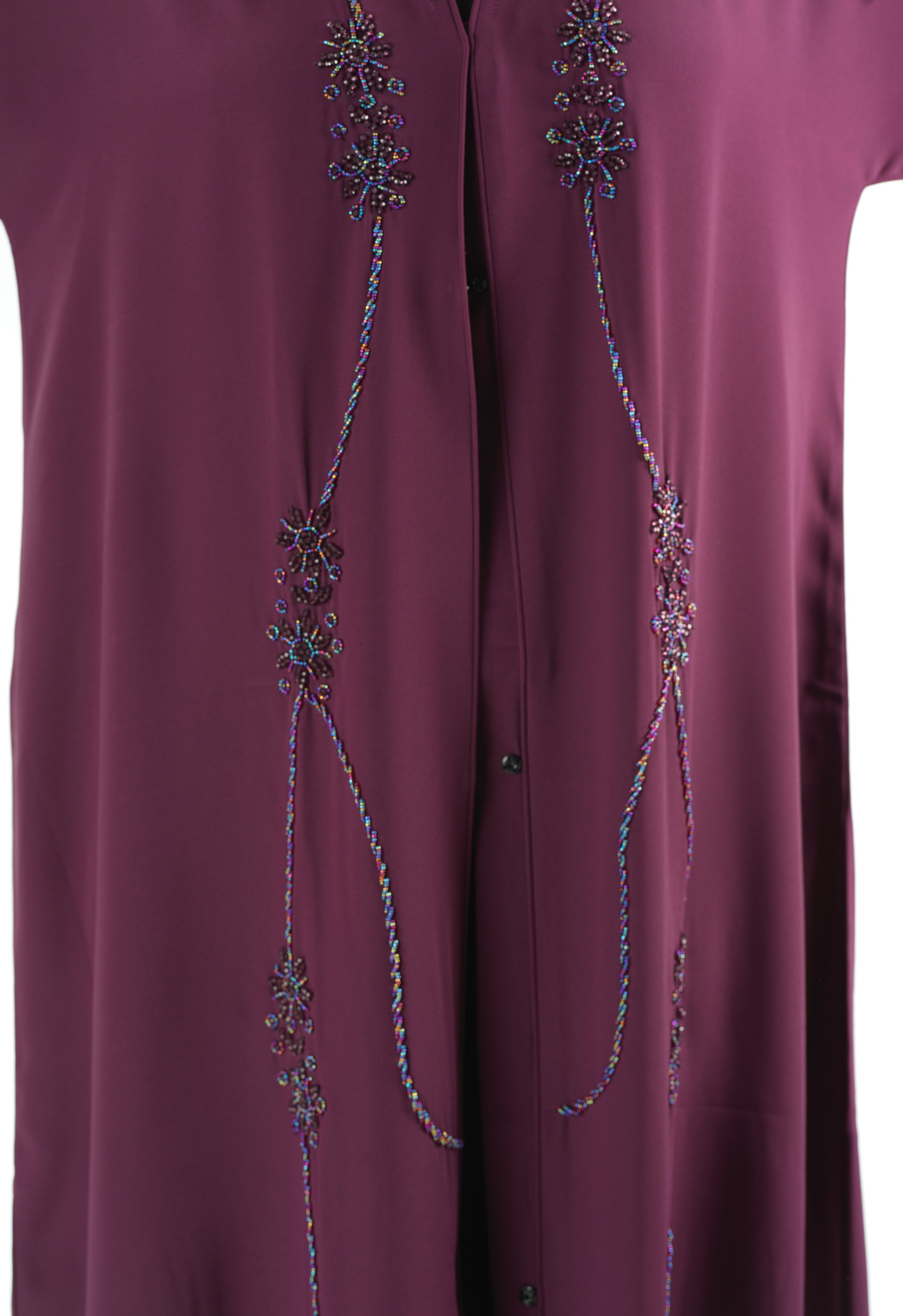 Eggplant anisa Dubai abaya set — modest abaya | Kabayare Fashion