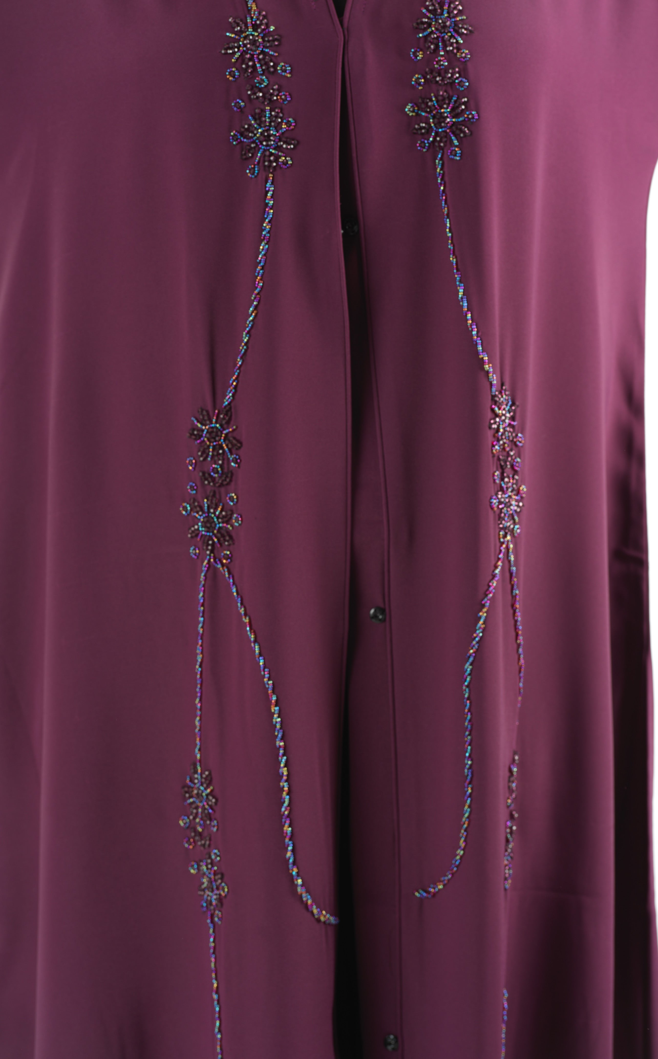 Eggplant anisa Dubai abaya set — modest abaya | Kabayare Fashion