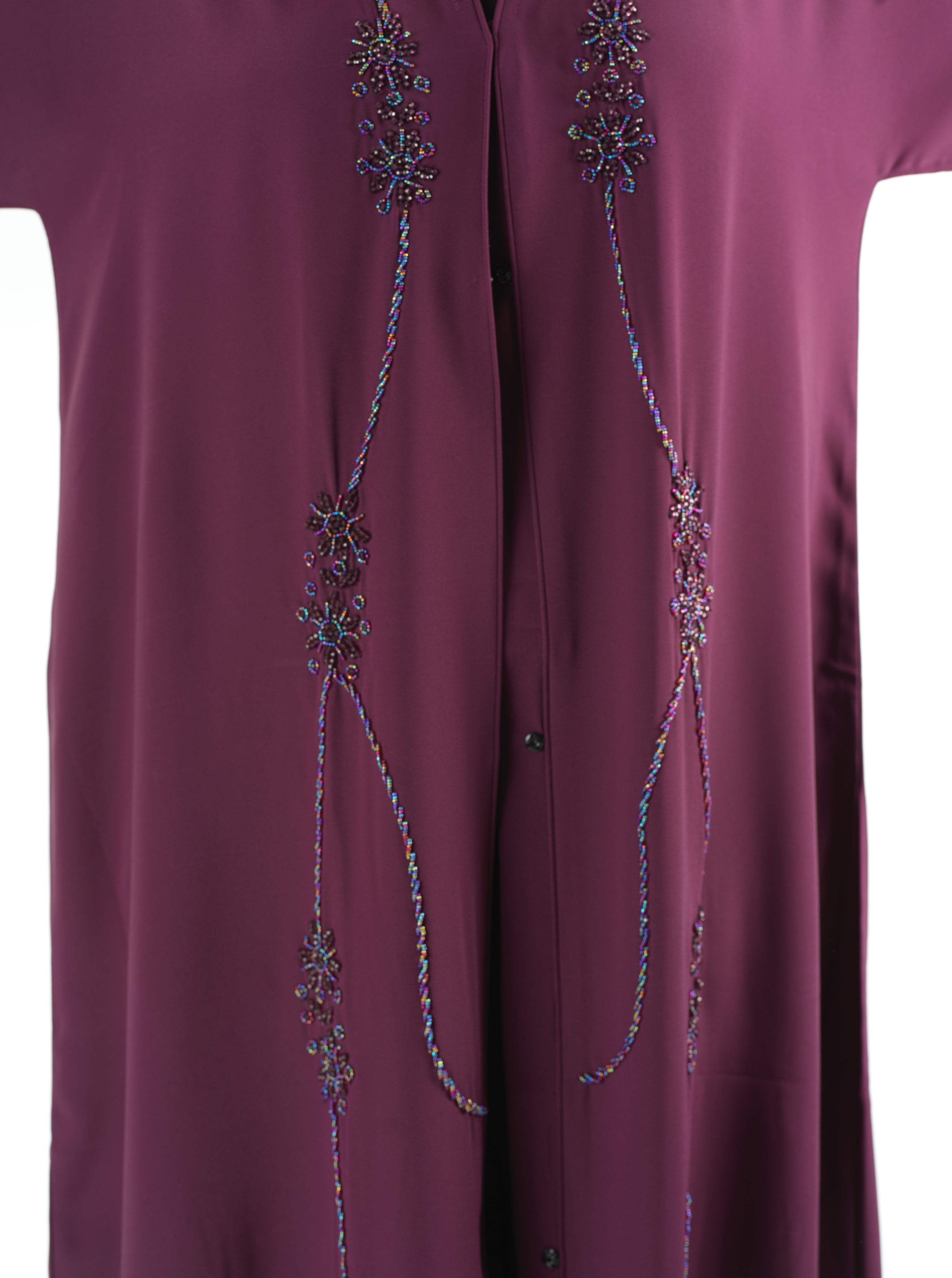 Eggplant anisa Dubai abaya set — modest abaya | Kabayare Fashion