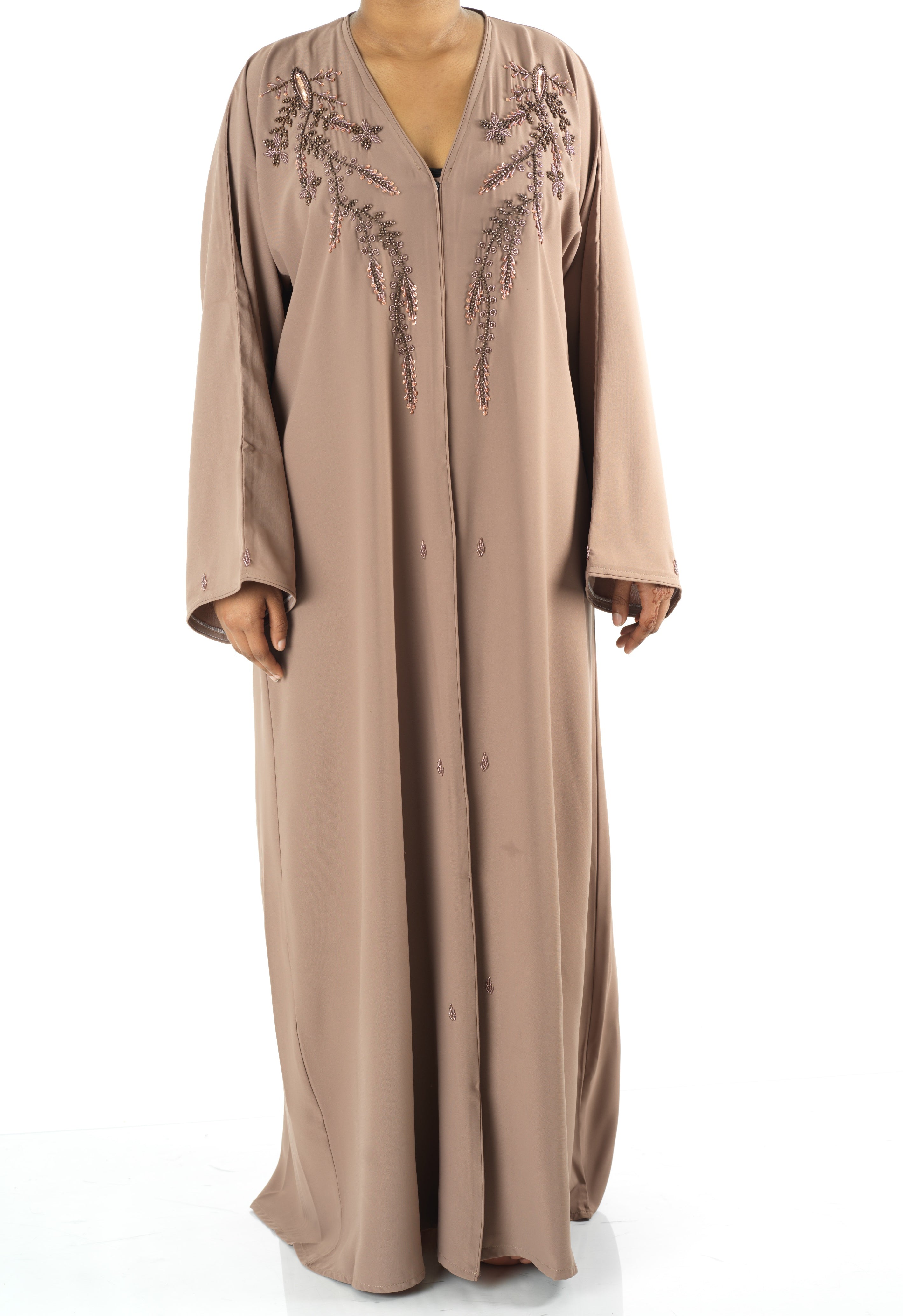 Blush jamila Dubai abaya set — modest abaya | Kabayare Fashion
