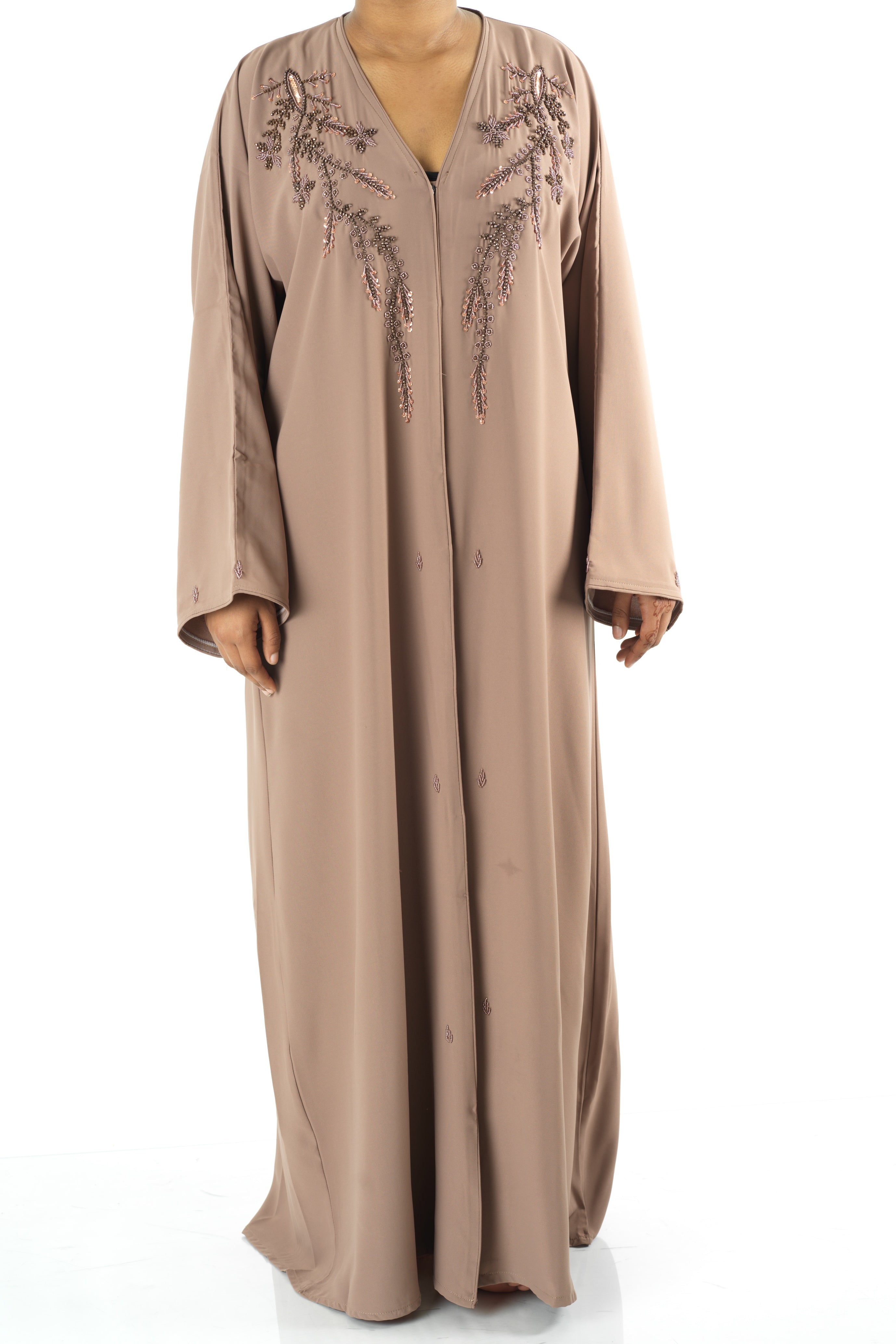 Blush jamila Dubai abaya set — modest abaya | Kabayare Fashion