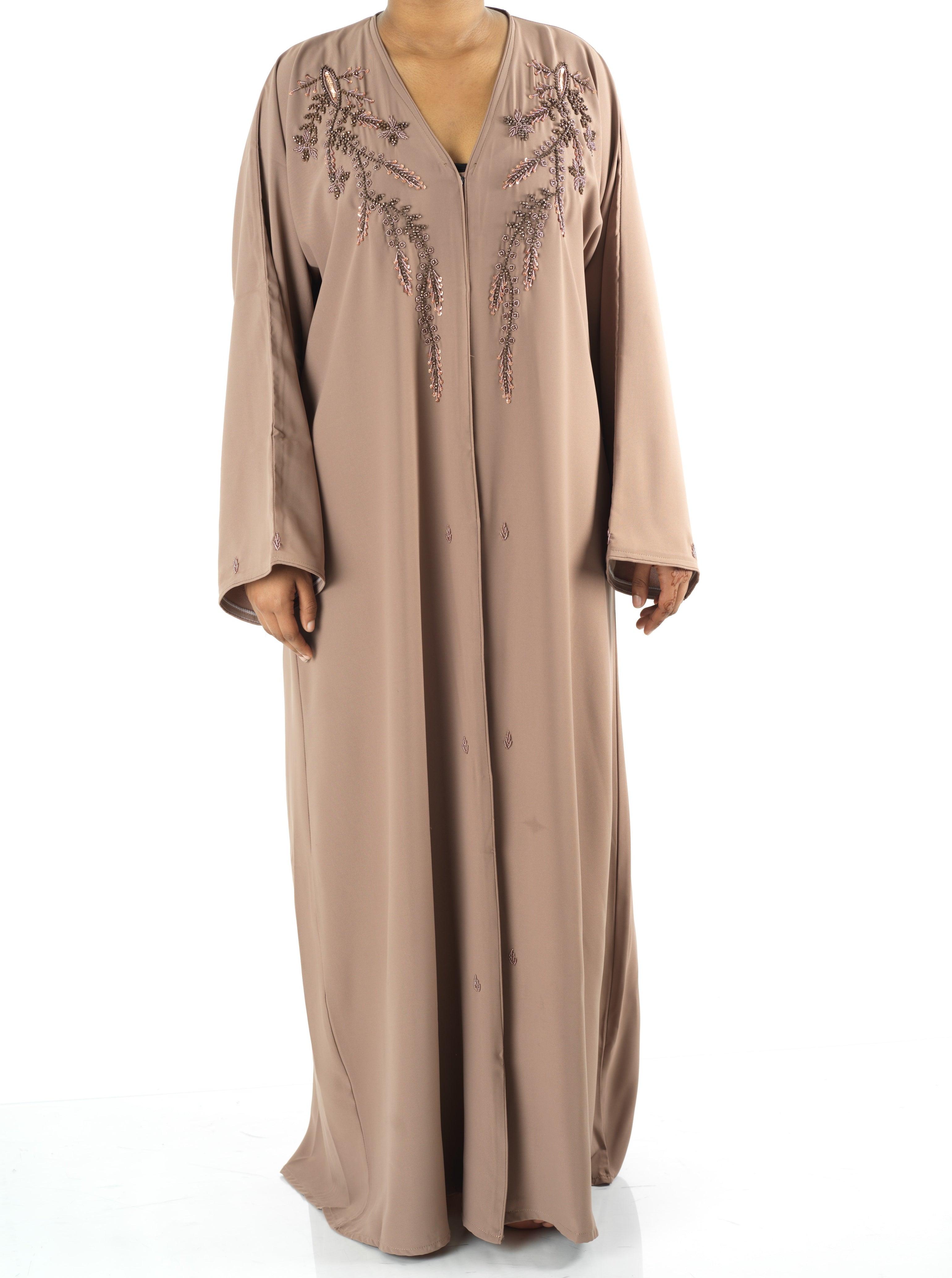 Blush jamila Dubai abaya set — modest abaya | Kabayare Fashion