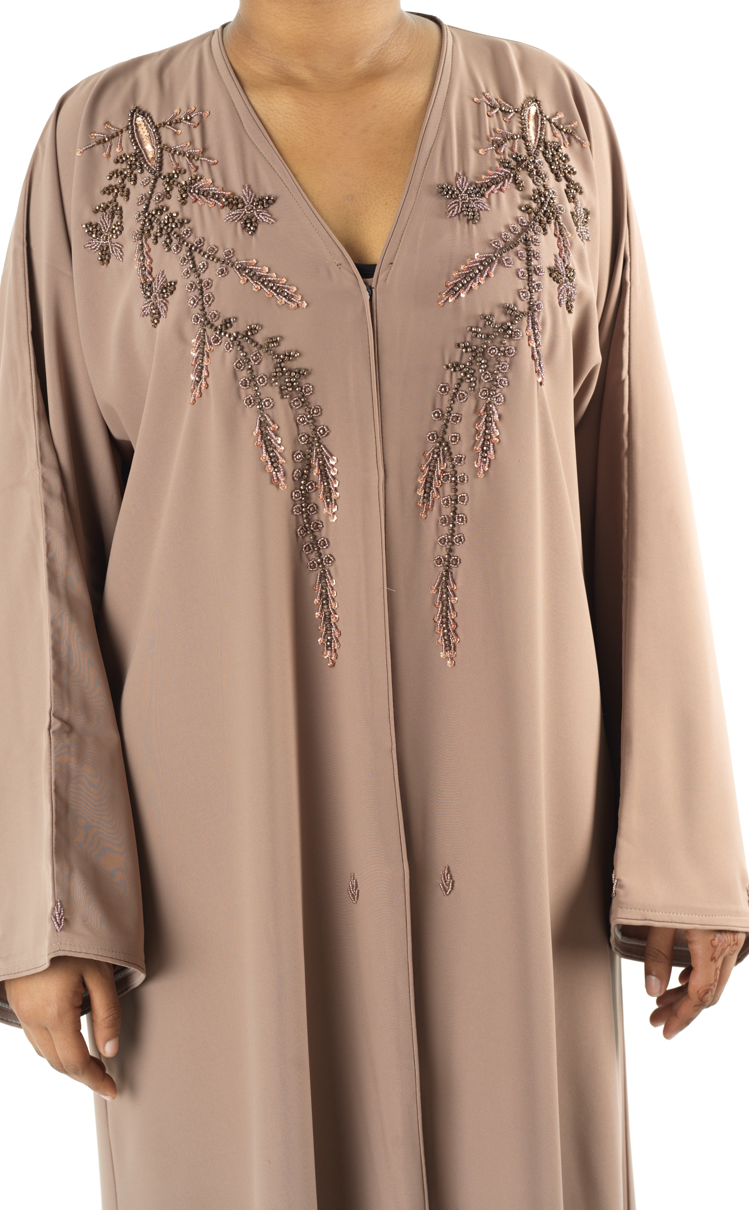 Blush jamila Dubai abaya set — modest abaya | Kabayare Fashion