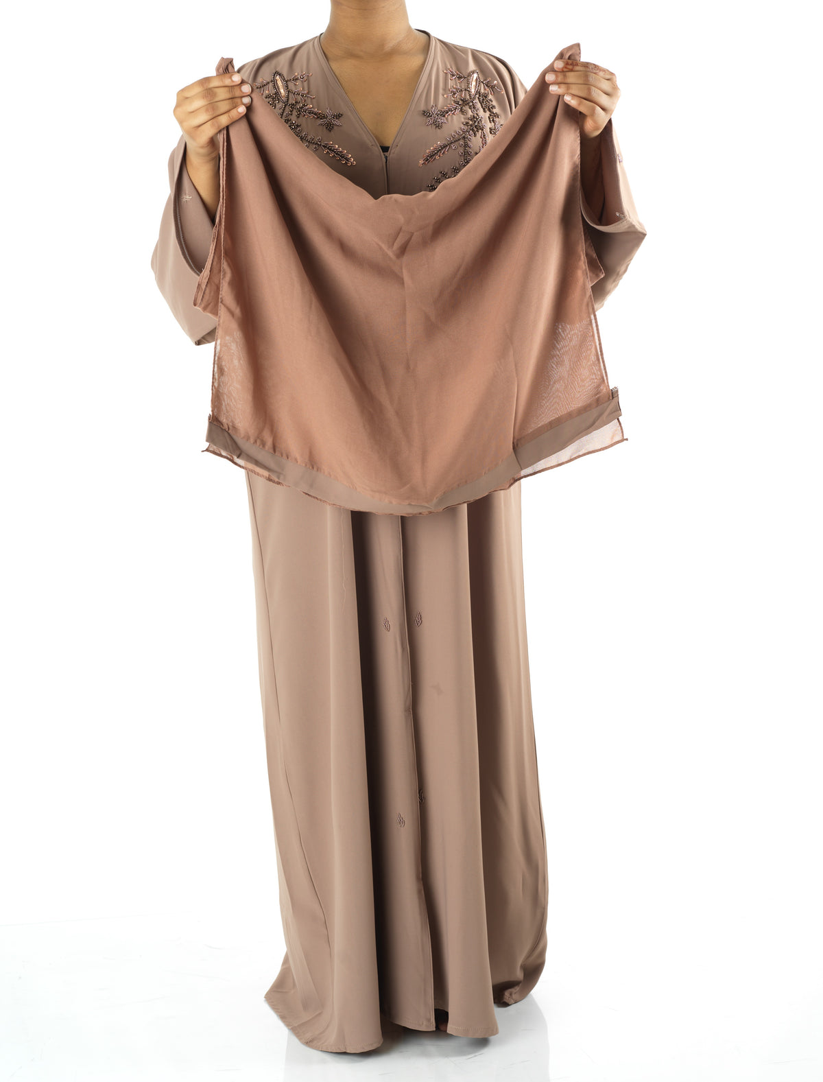 Blush jamila Dubai abaya set — modest abaya | Kabayare Fashion