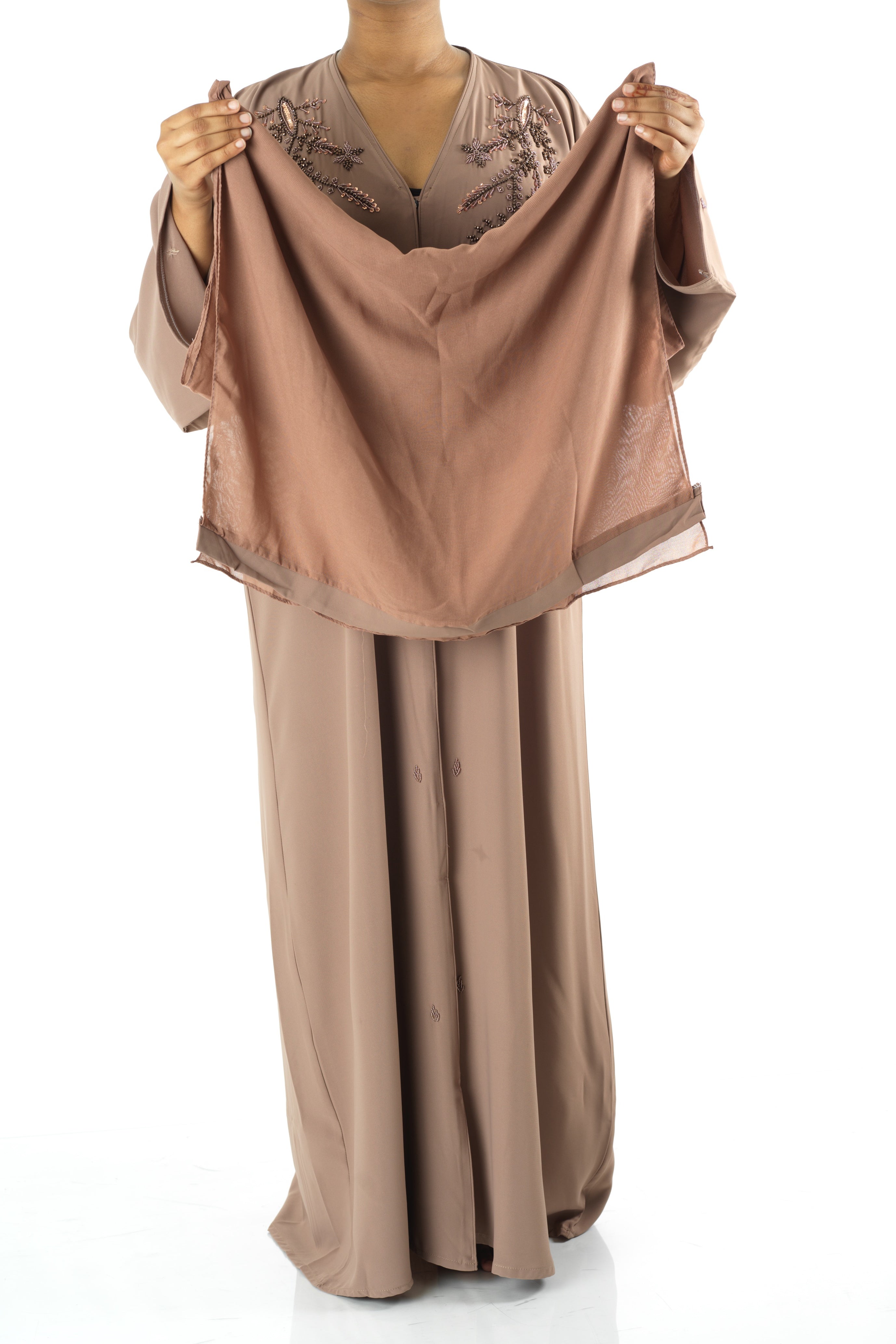 Blush jamila Dubai abaya set — modest abaya | Kabayare Fashion