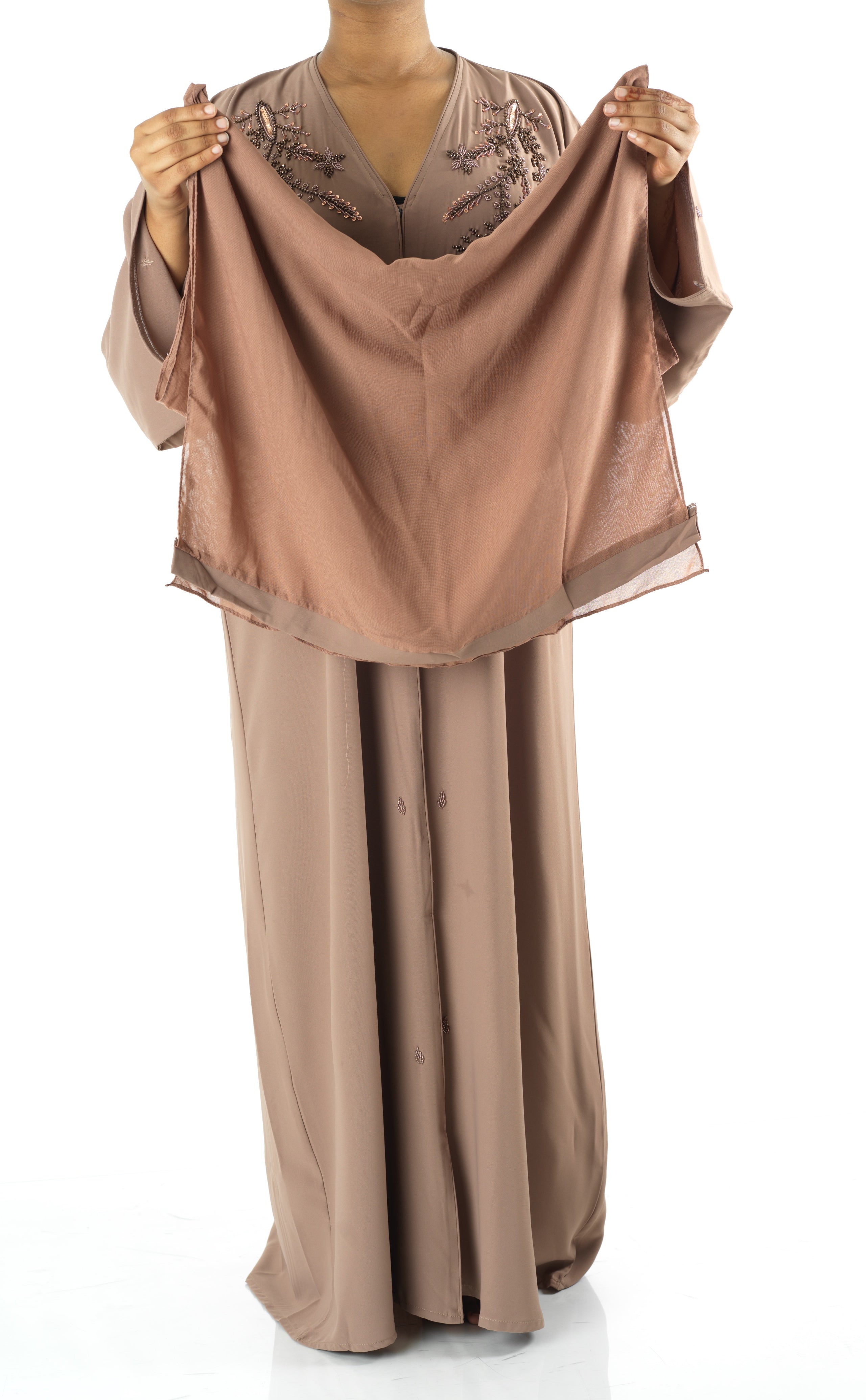 Blush jamila Dubai abaya set — modest abaya | Kabayare Fashion