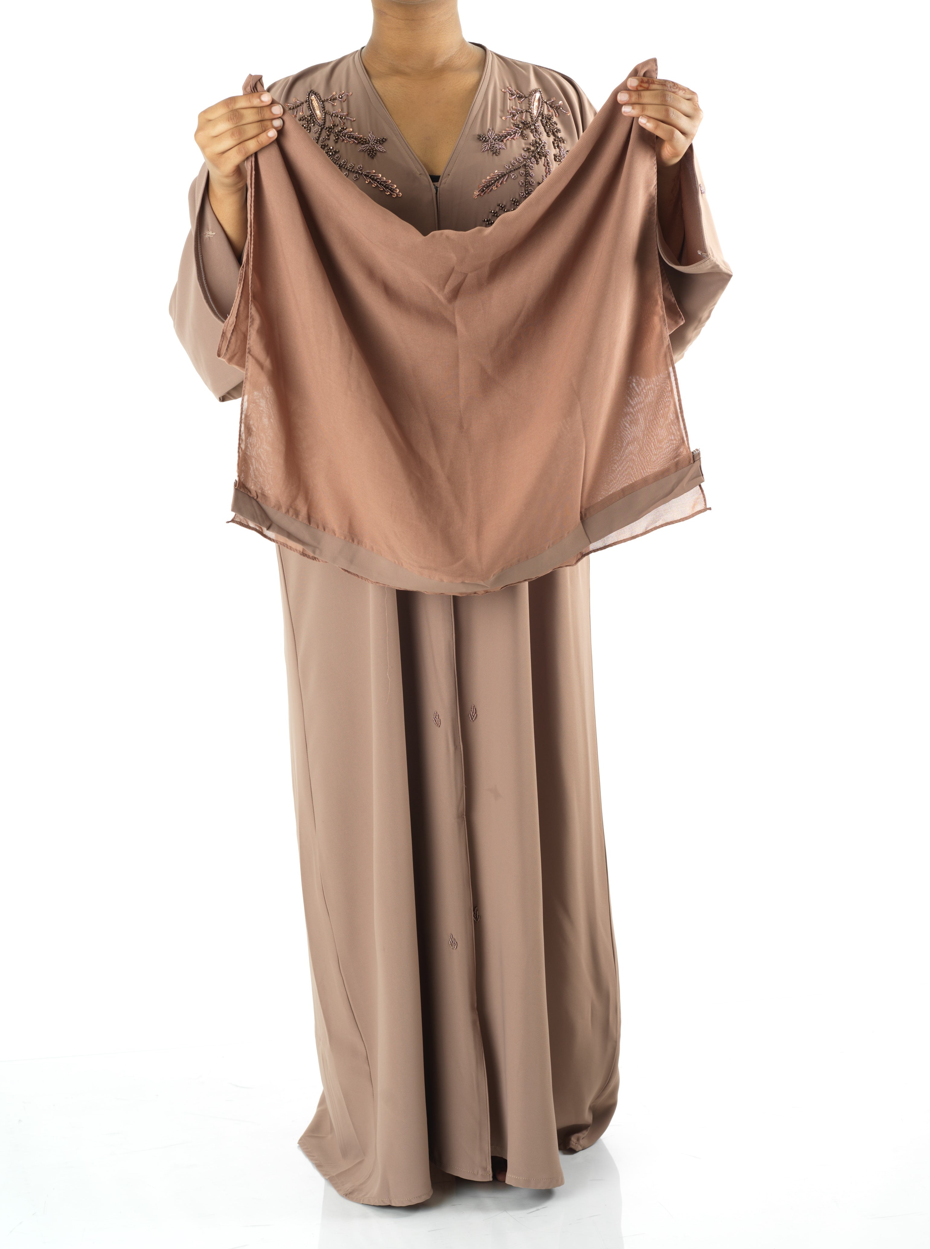 Blush jamila Dubai abaya set — modest abaya | Kabayare Fashion