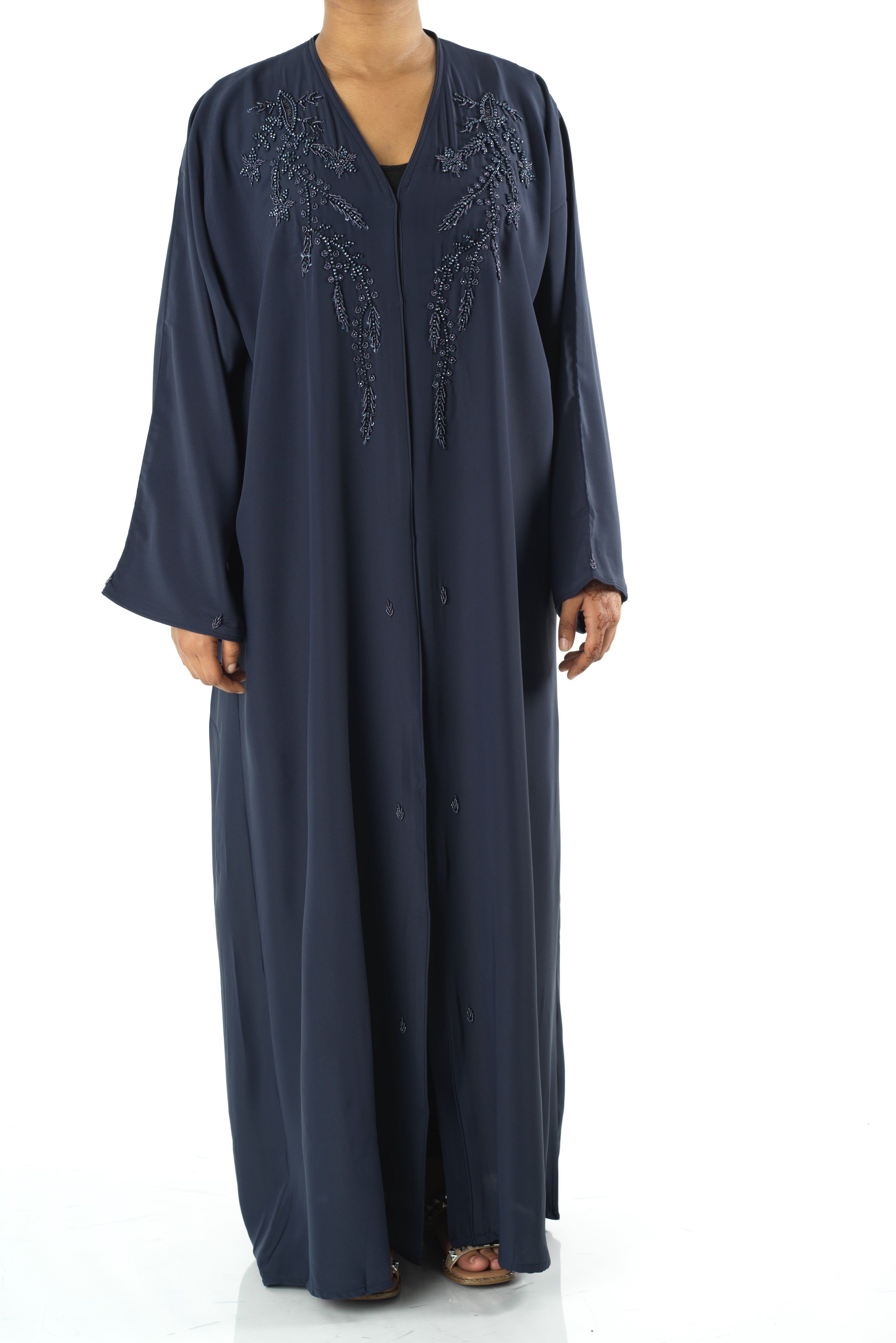 Navy jamila Dubai abaya set — modest abaya | Kabayare Fashion
