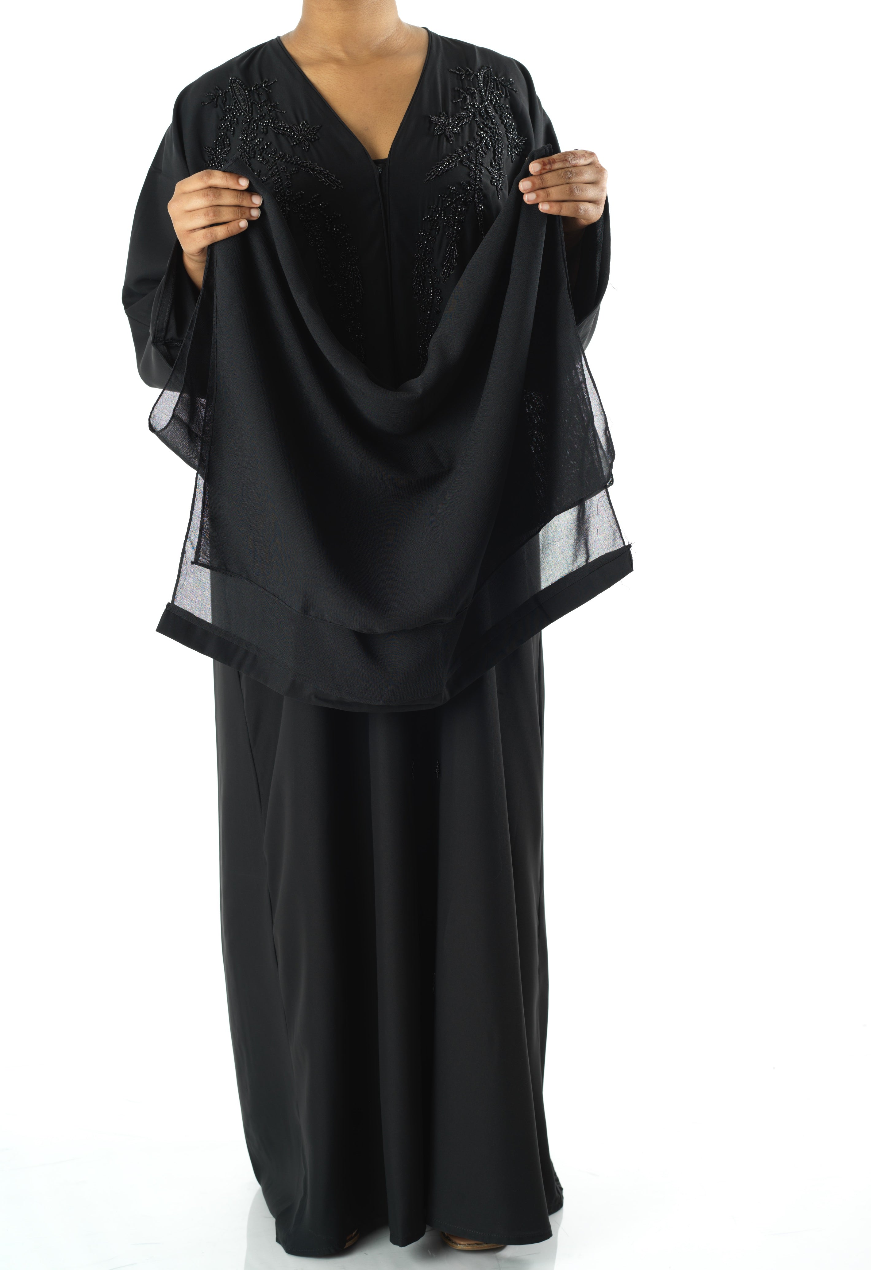 Black jamila Dubai abaya set — modest abaya | Kabayare Fashion