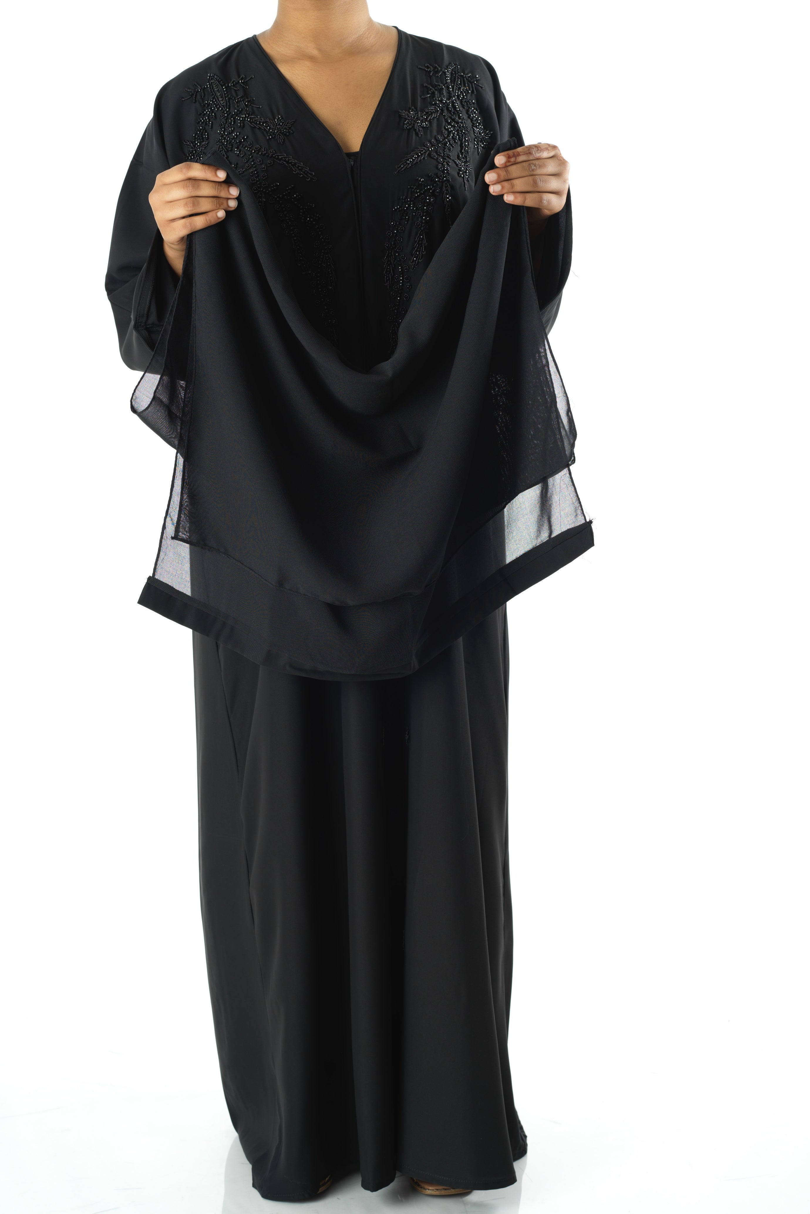 Black jamila Dubai abaya set — modest abaya | Kabayare Fashion