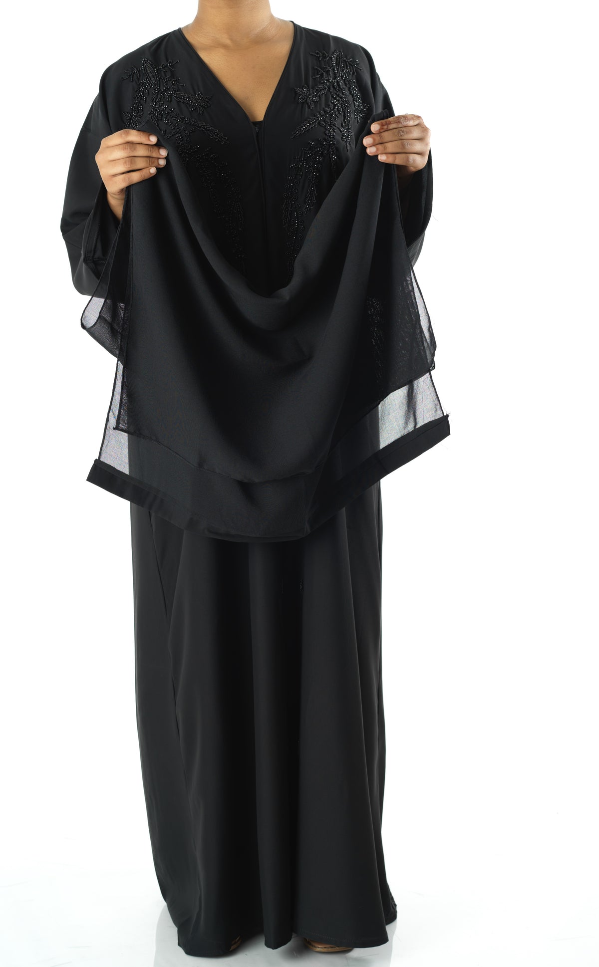 Black jamila Dubai abaya set — modest abaya | Kabayare Fashion