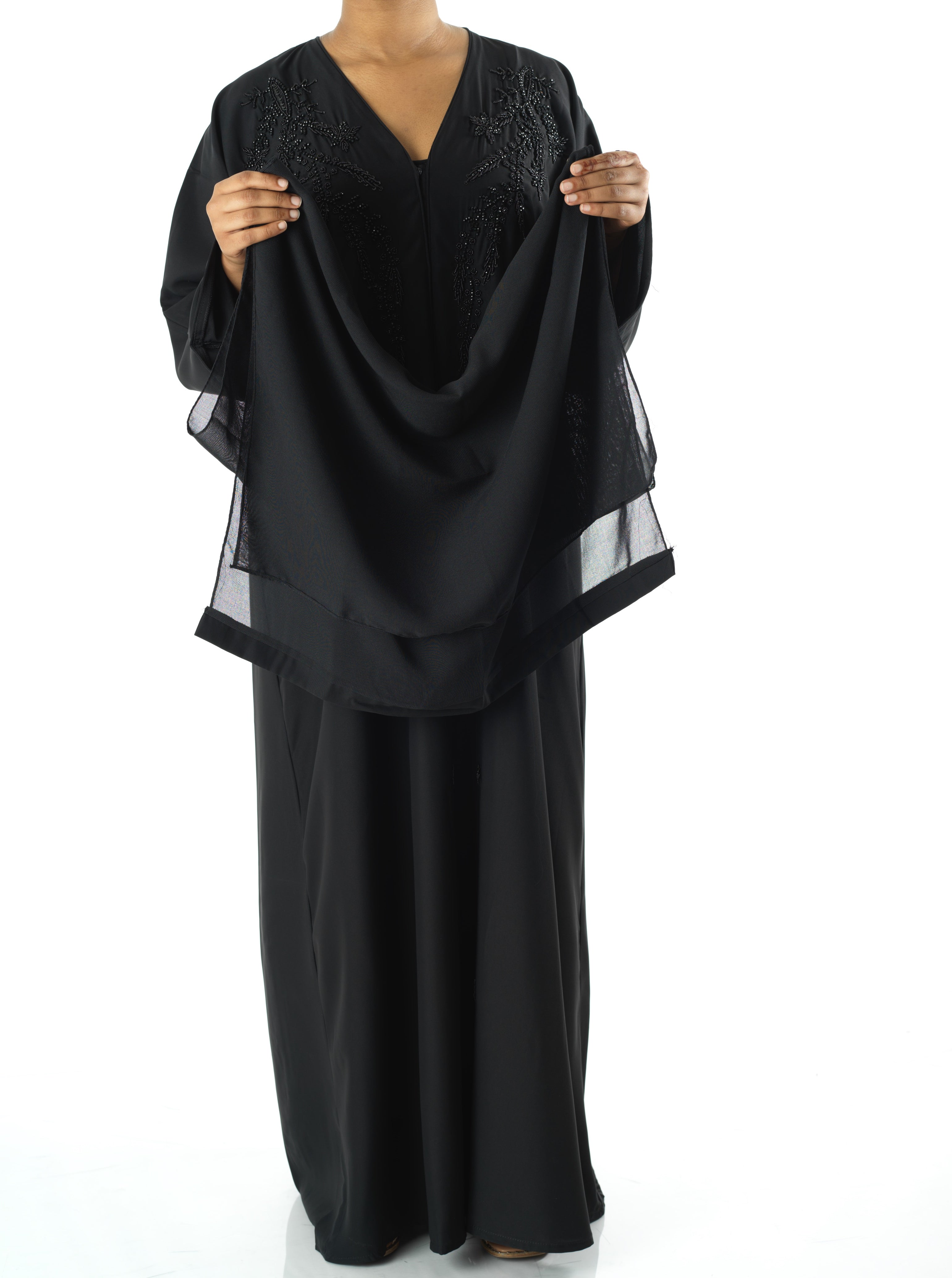 Black jamila Dubai abaya set — modest abaya | Kabayare Fashion