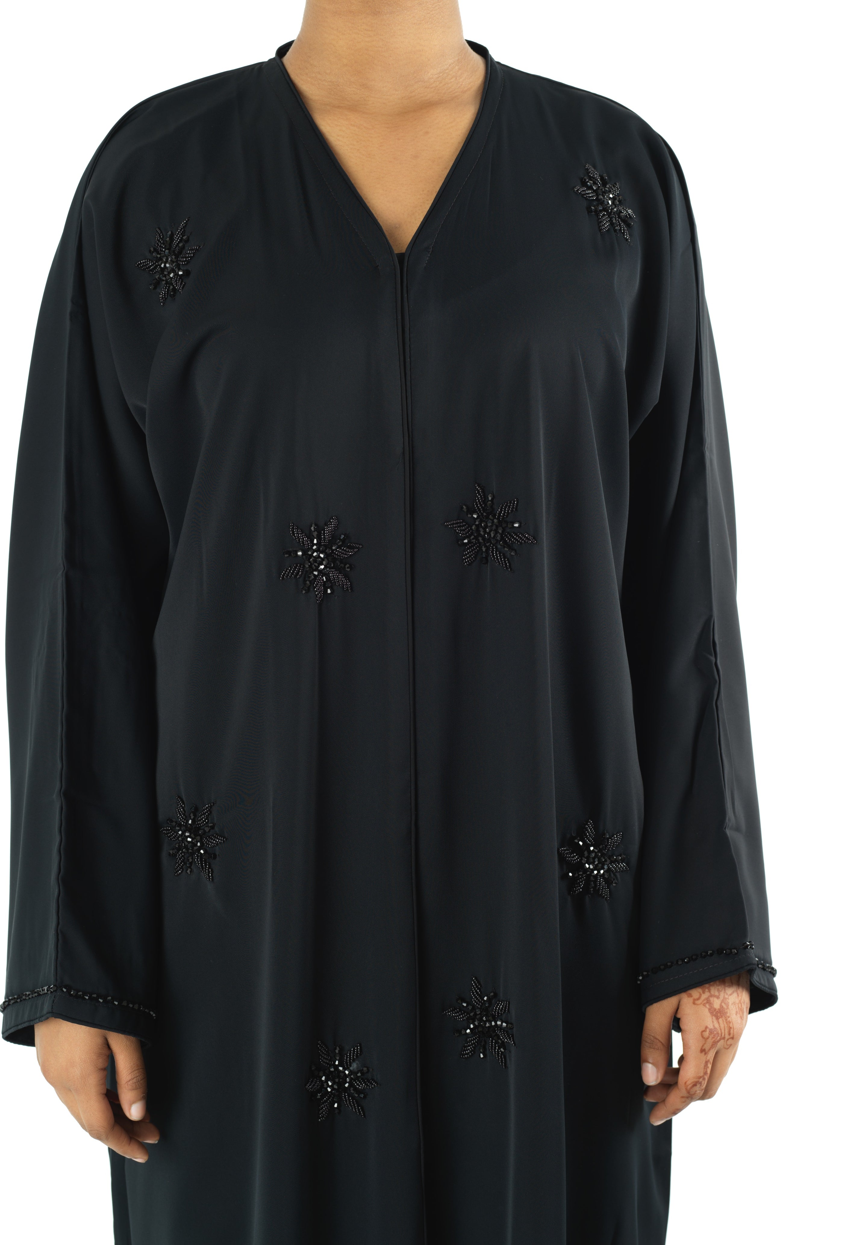 Black pearls Dubai abaya set — modest abaya | Kabayare Fashion