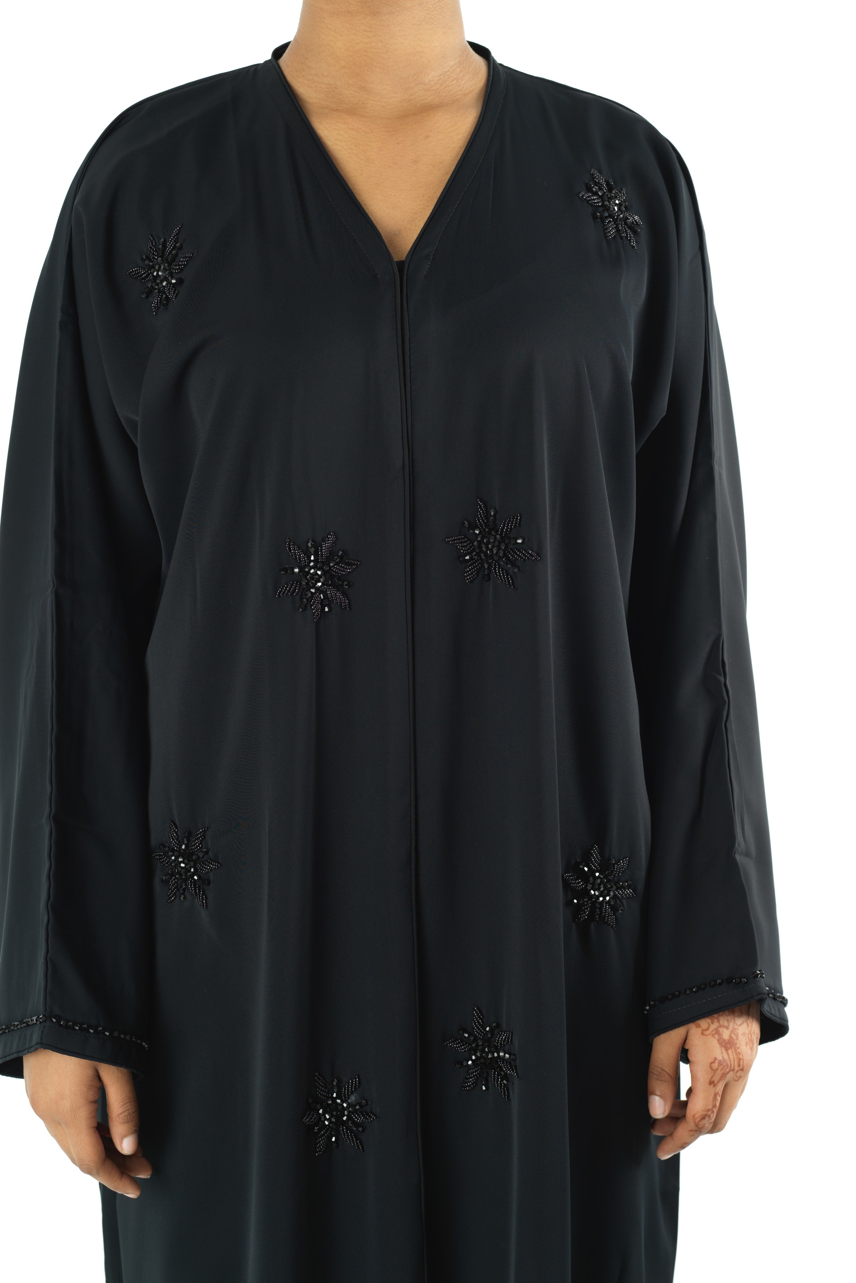 Black pearls Dubai abaya set — modest abaya | Kabayare Fashion