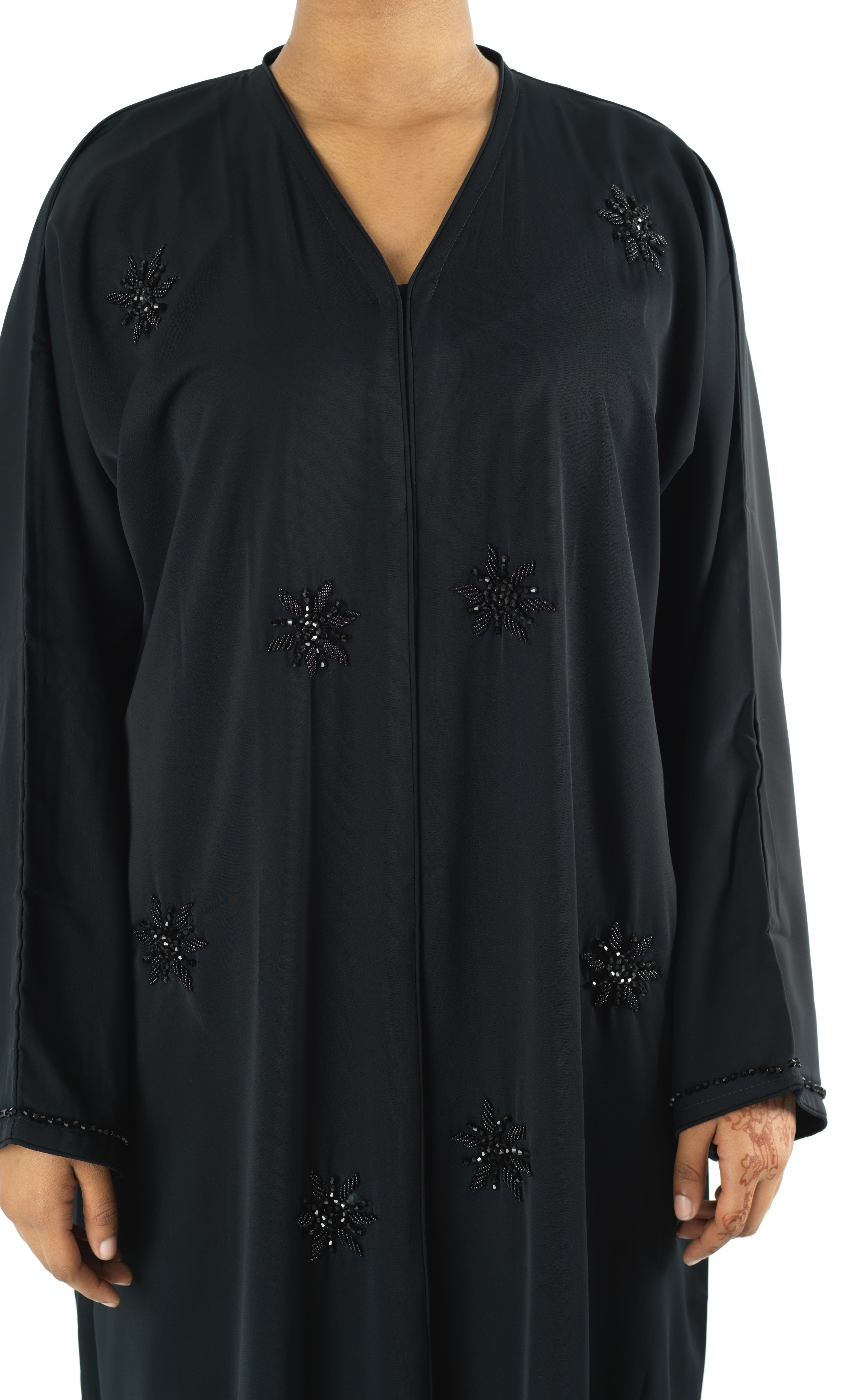 Black pearls Dubai abaya set — modest abaya | Kabayare Fashion