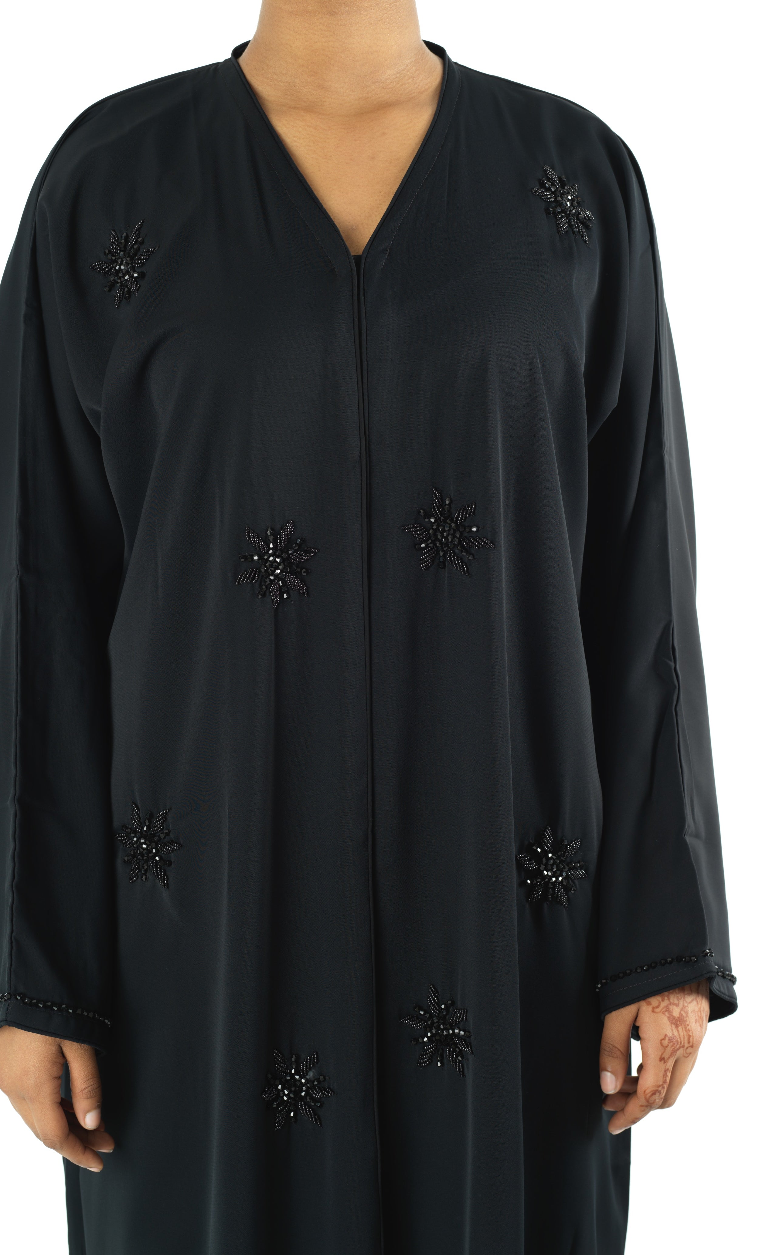 Black pearls Dubai abaya set — modest abaya | Kabayare Fashion