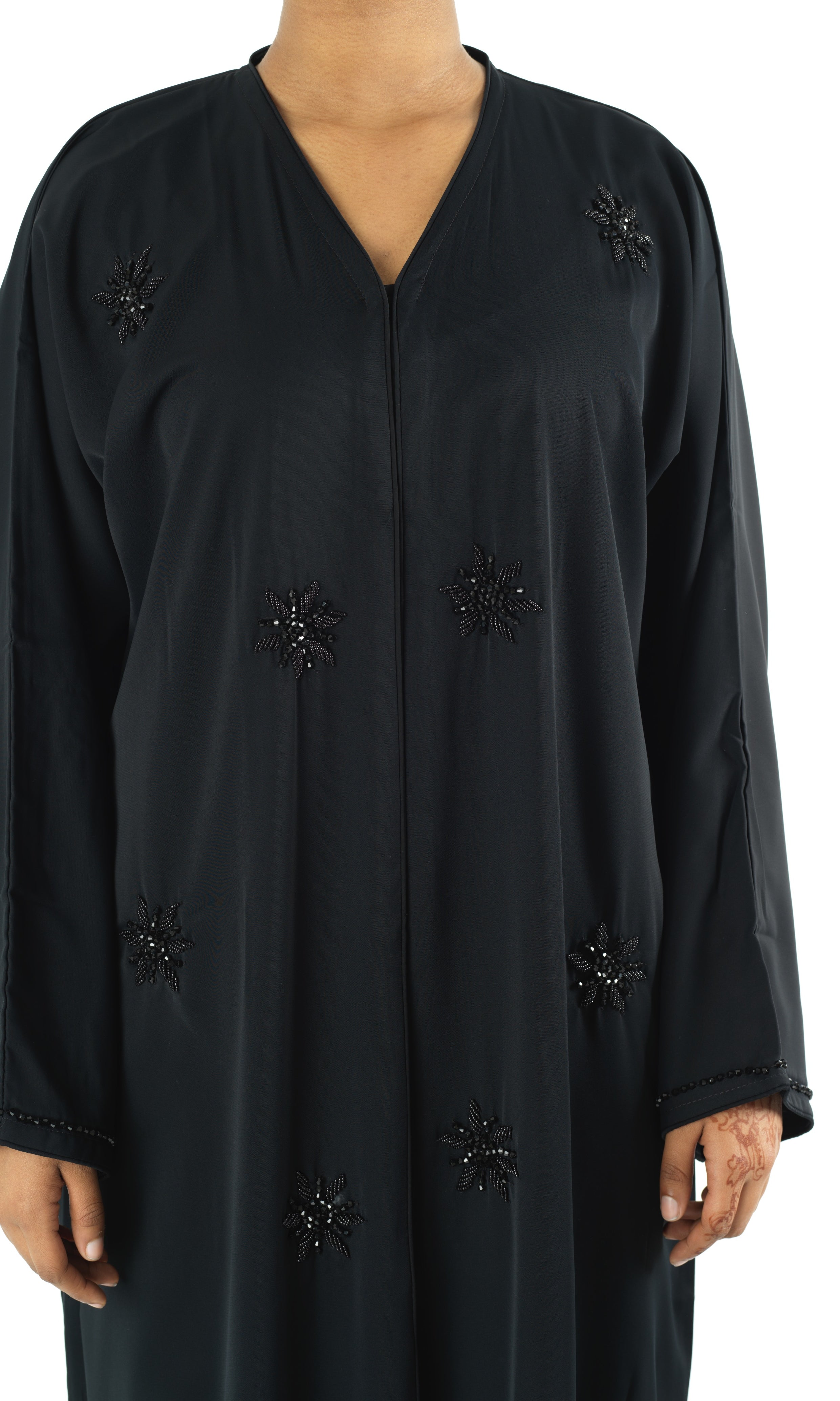 Black pearls Dubai abaya set — modest abaya | Kabayare Fashion