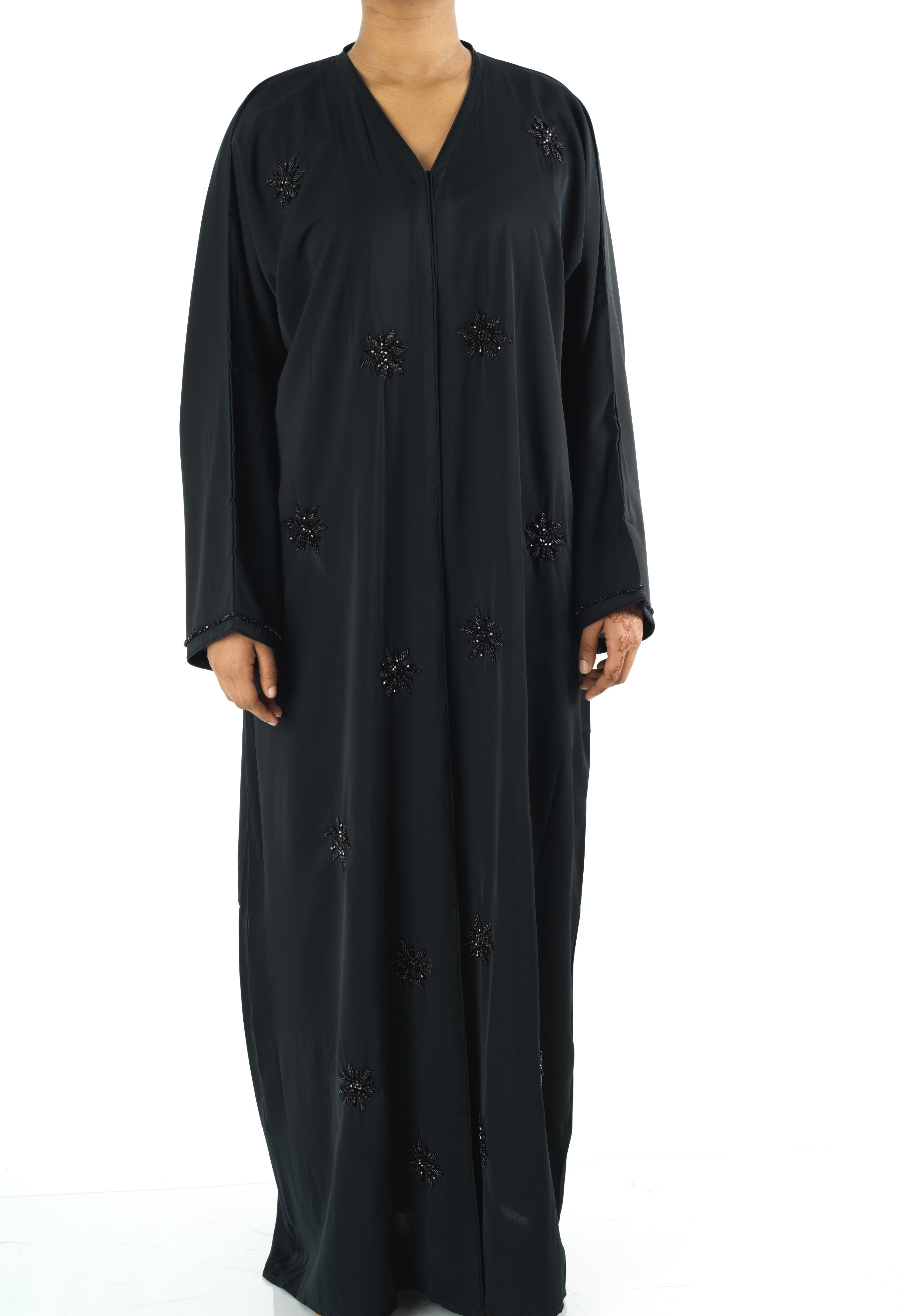 Black pearls Dubai abaya set — modest abaya | Kabayare Fashion