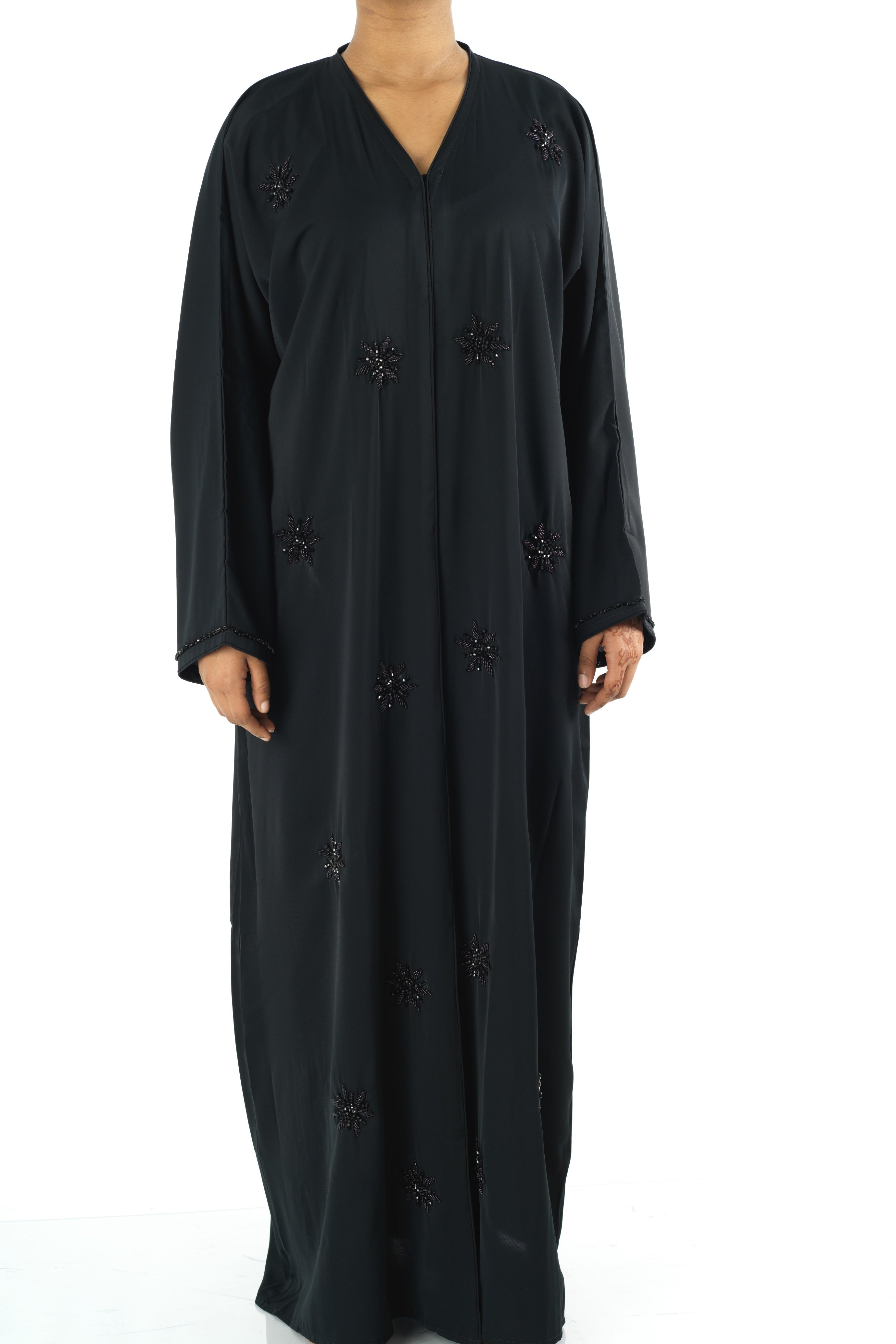 Black pearls Dubai abaya set — modest abaya | Kabayare Fashion