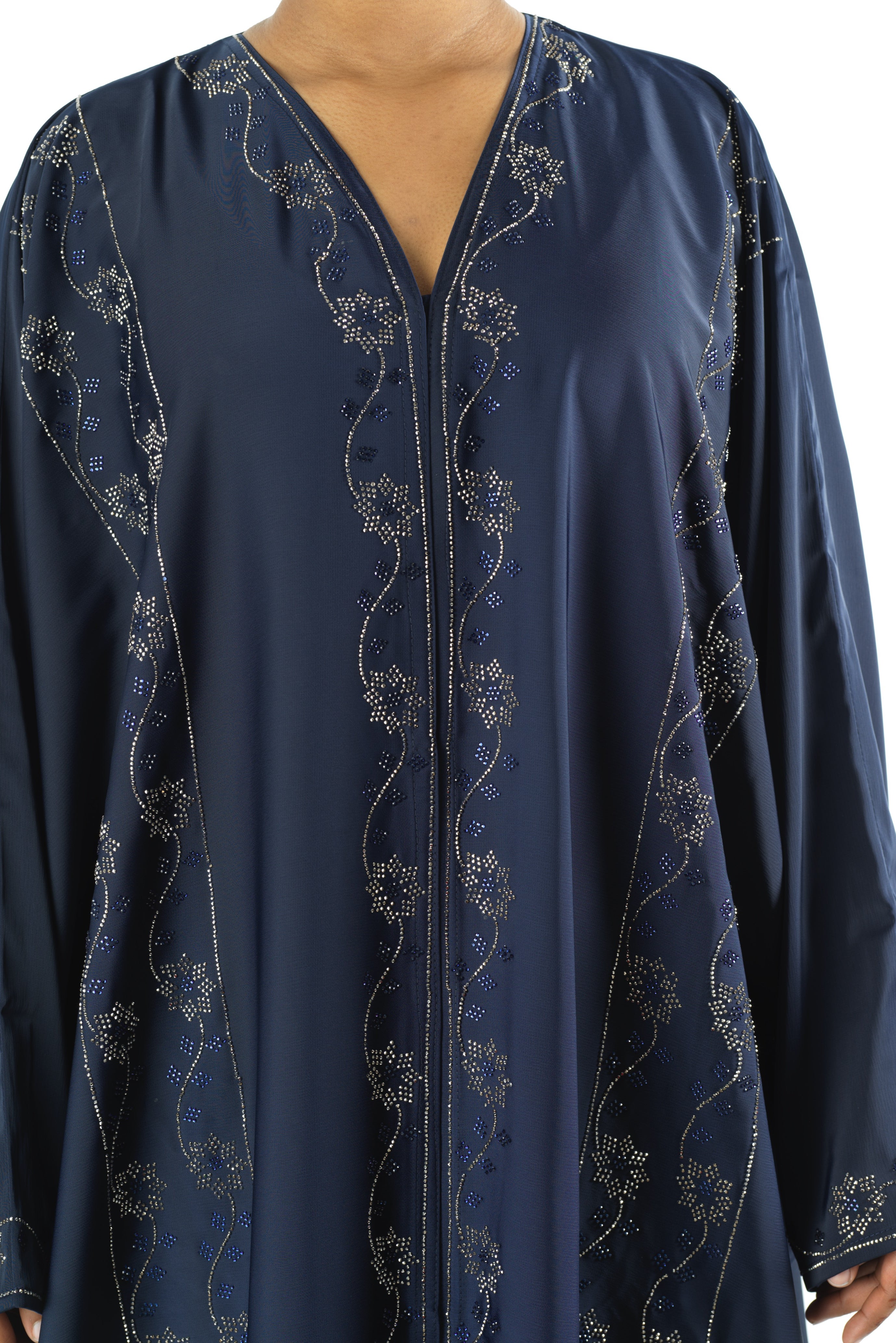 Navy Glamour Dubai abaya set — modest abaya | Kabayare Fashion