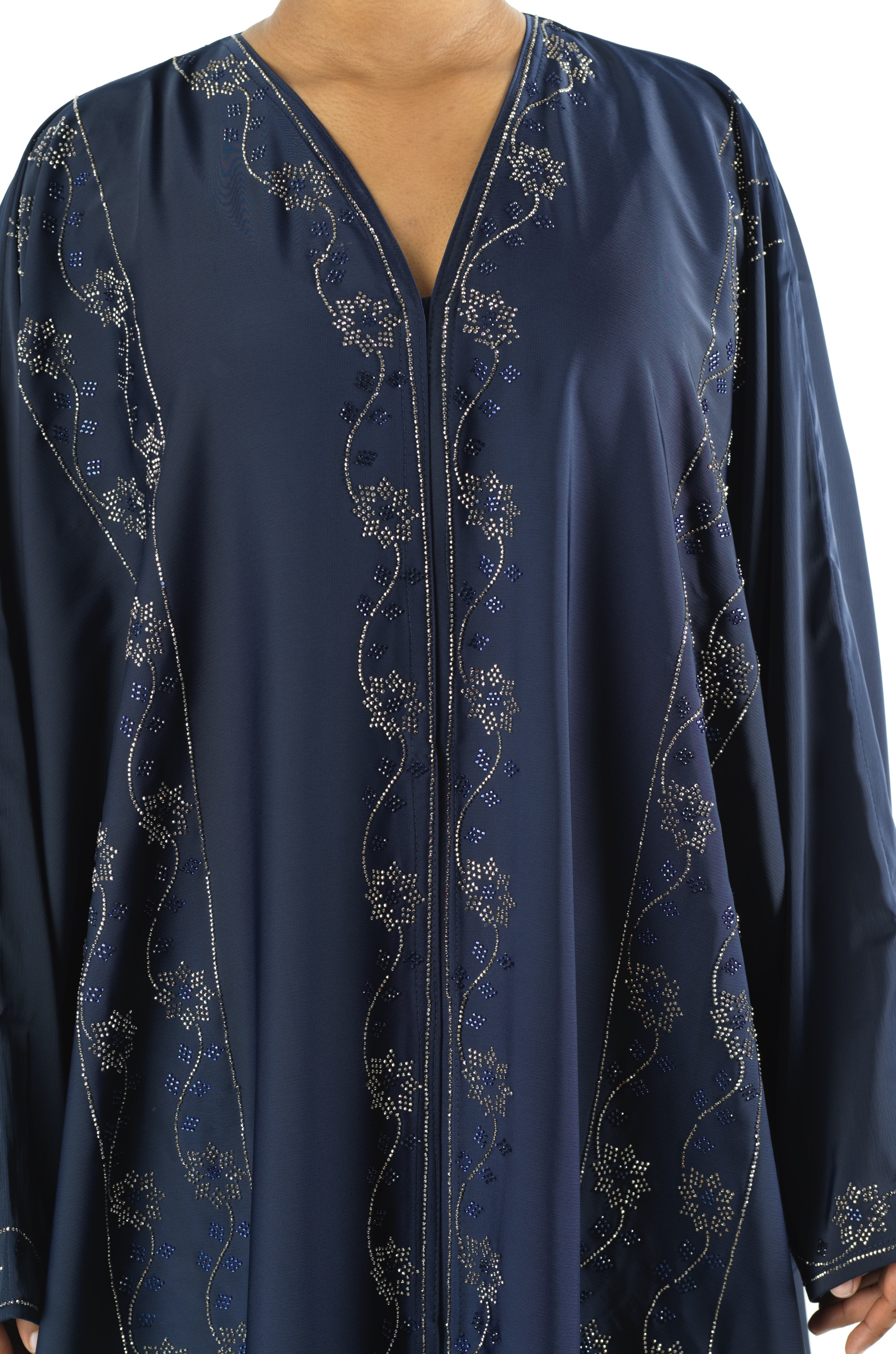 Navy Glamour Dubai abaya set — modest abaya | Kabayare Fashion