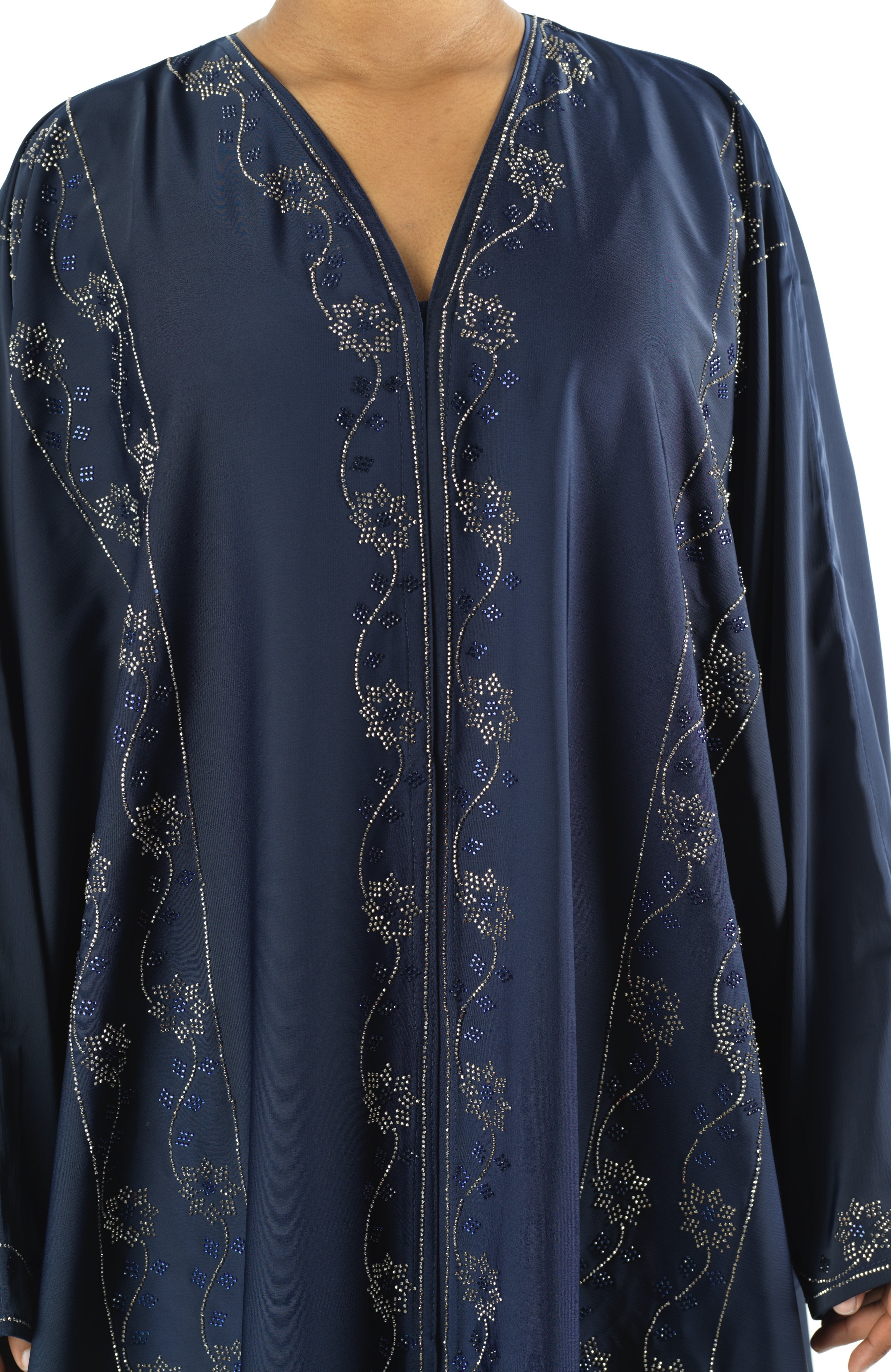 Navy Glamour Dubai abaya set — modest abaya | Kabayare Fashion