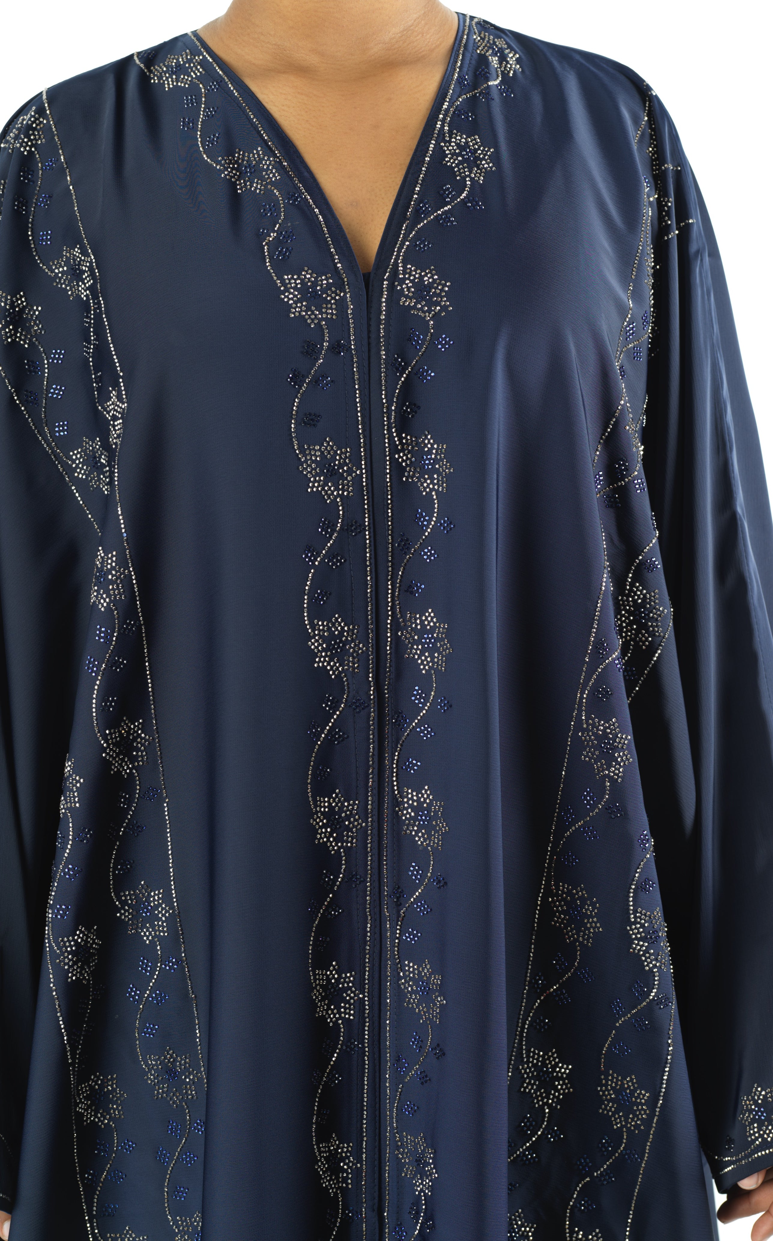 Navy Glamour Dubai abaya set — modest abaya | Kabayare Fashion