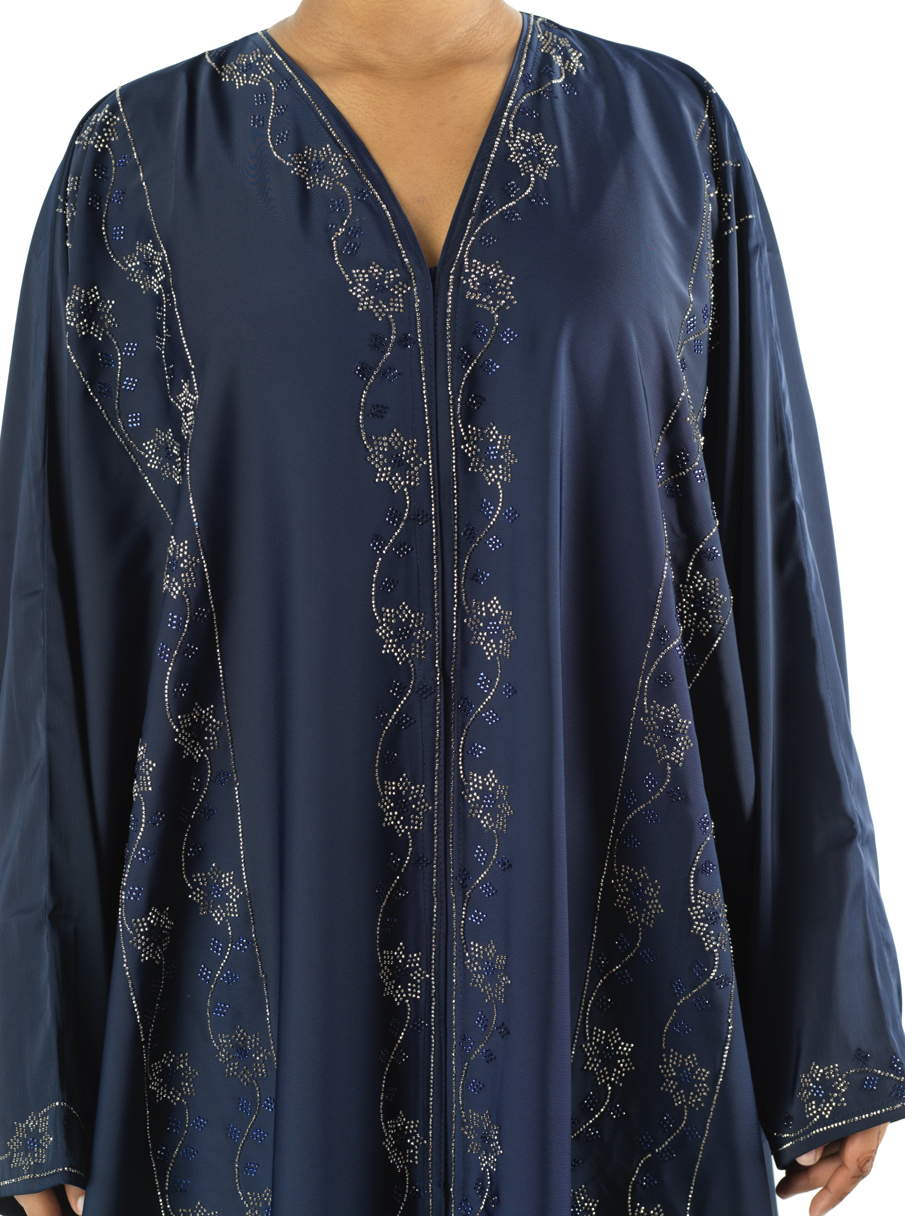Navy Glamour Dubai abaya set — modest abaya | Kabayare Fashion