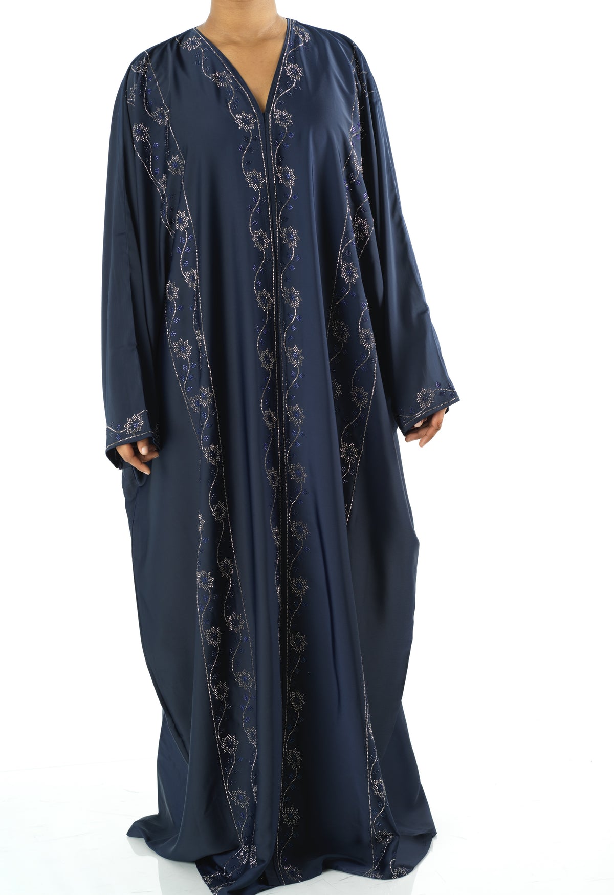 Navy Glamour Dubai abaya set — modest abaya | Kabayare Fashion