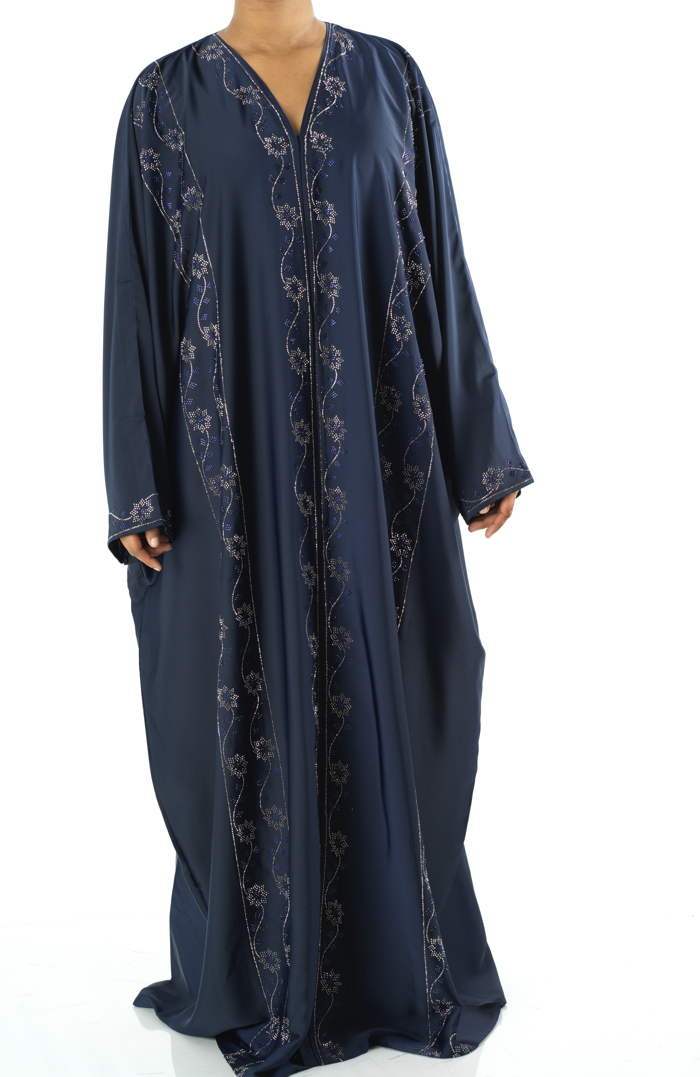 Navy Glamour Dubai abaya set — modest abaya | Kabayare Fashion