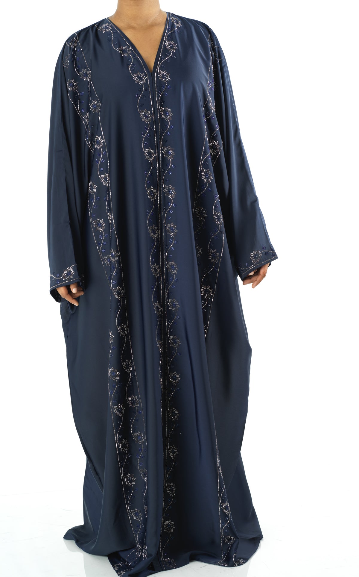 Navy Glamour Dubai abaya set — modest abaya | Kabayare Fashion