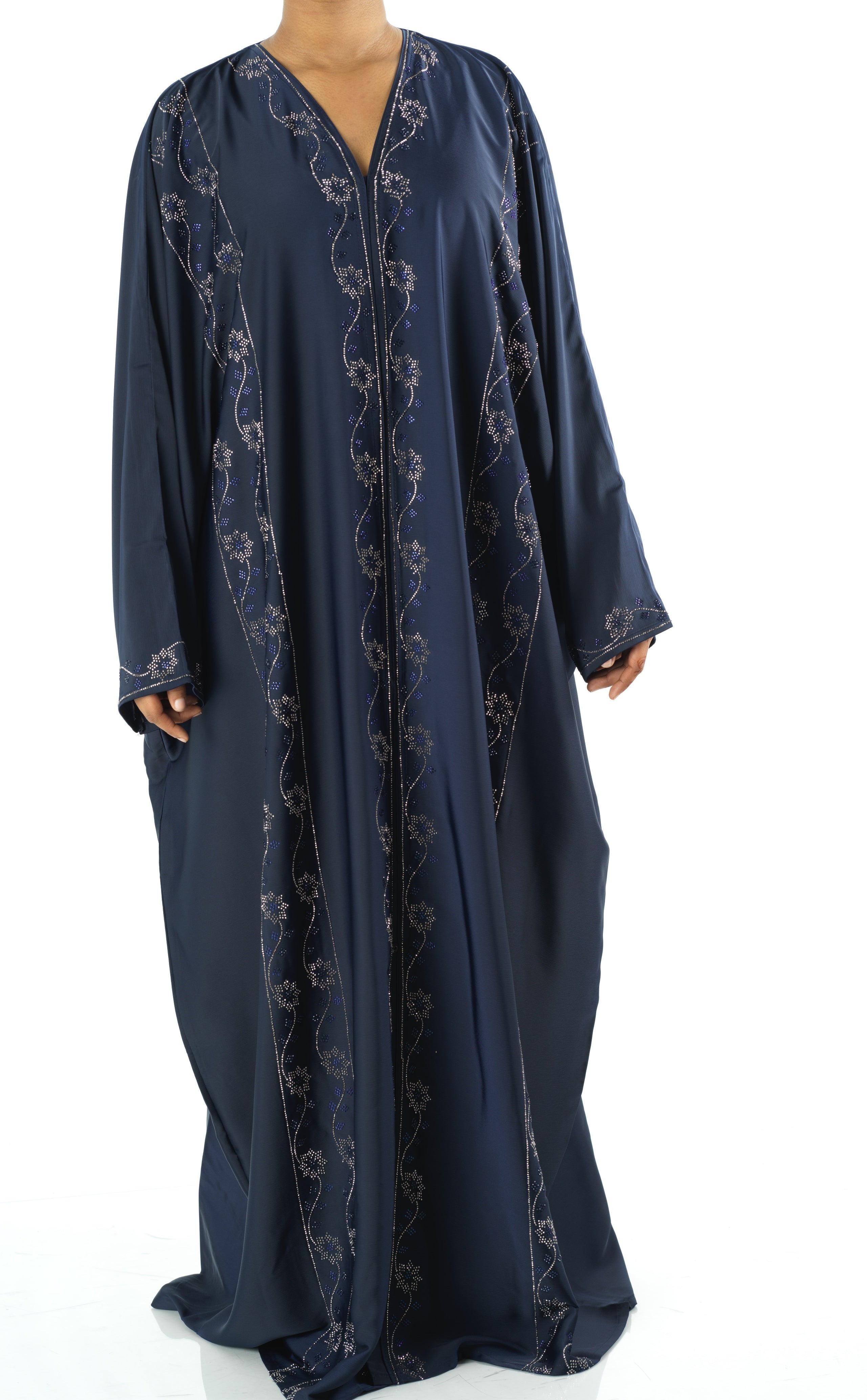 Navy Glamour Dubai abaya set — modest abaya | Kabayare Fashion