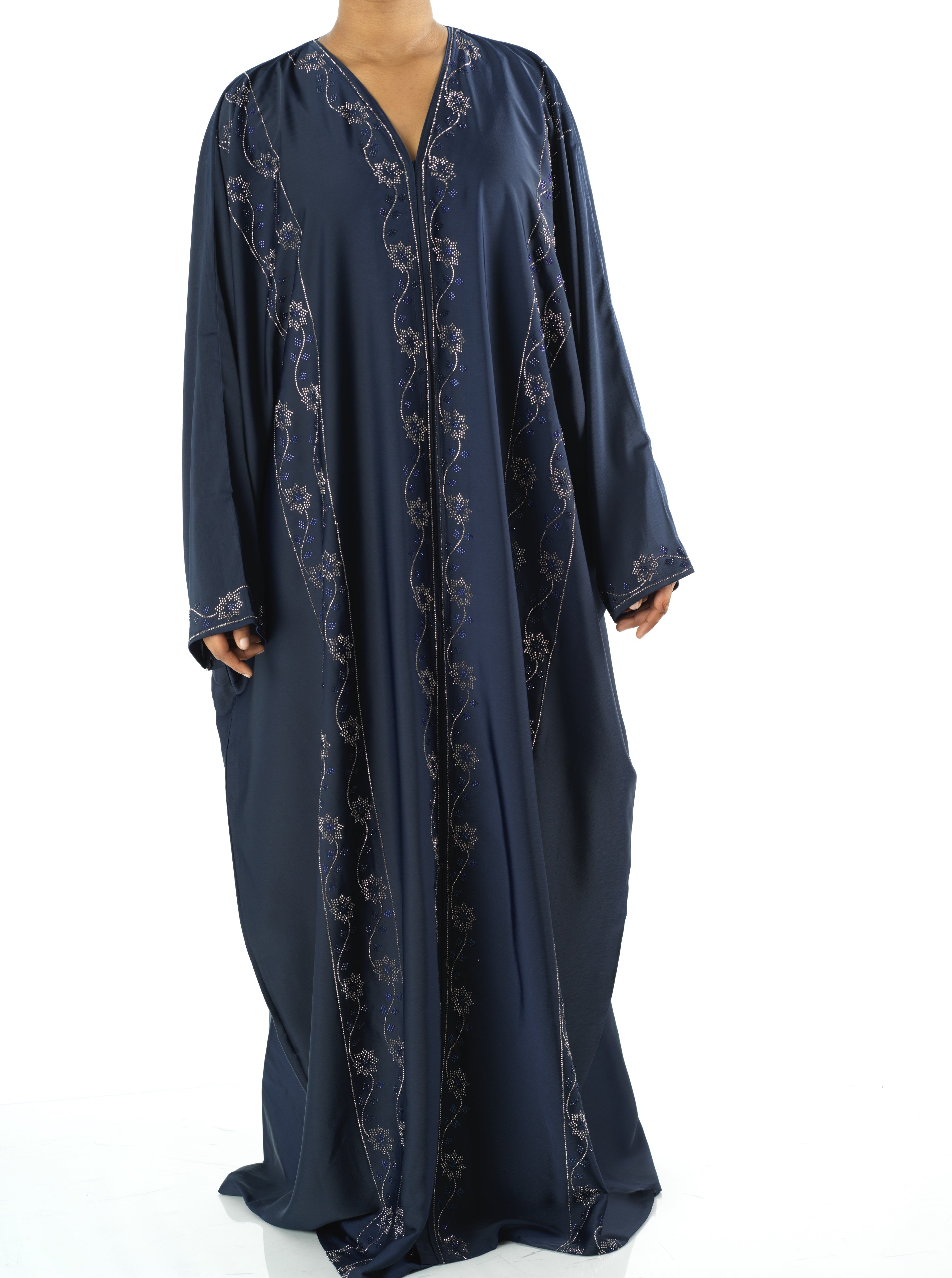 Navy Glamour Dubai abaya set — modest abaya | Kabayare Fashion