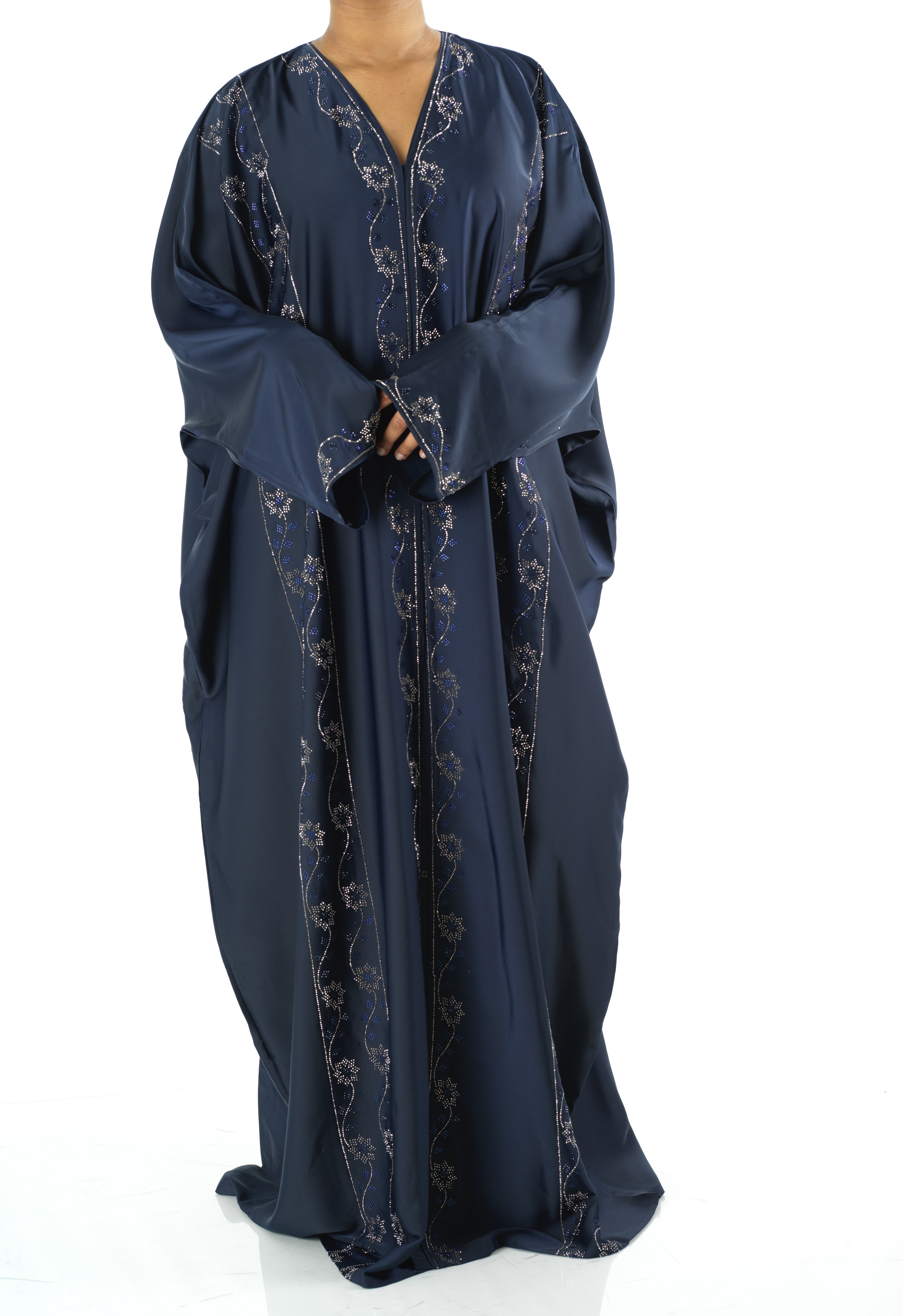 Navy Glamour Dubai abaya set — modest abaya | Kabayare Fashion